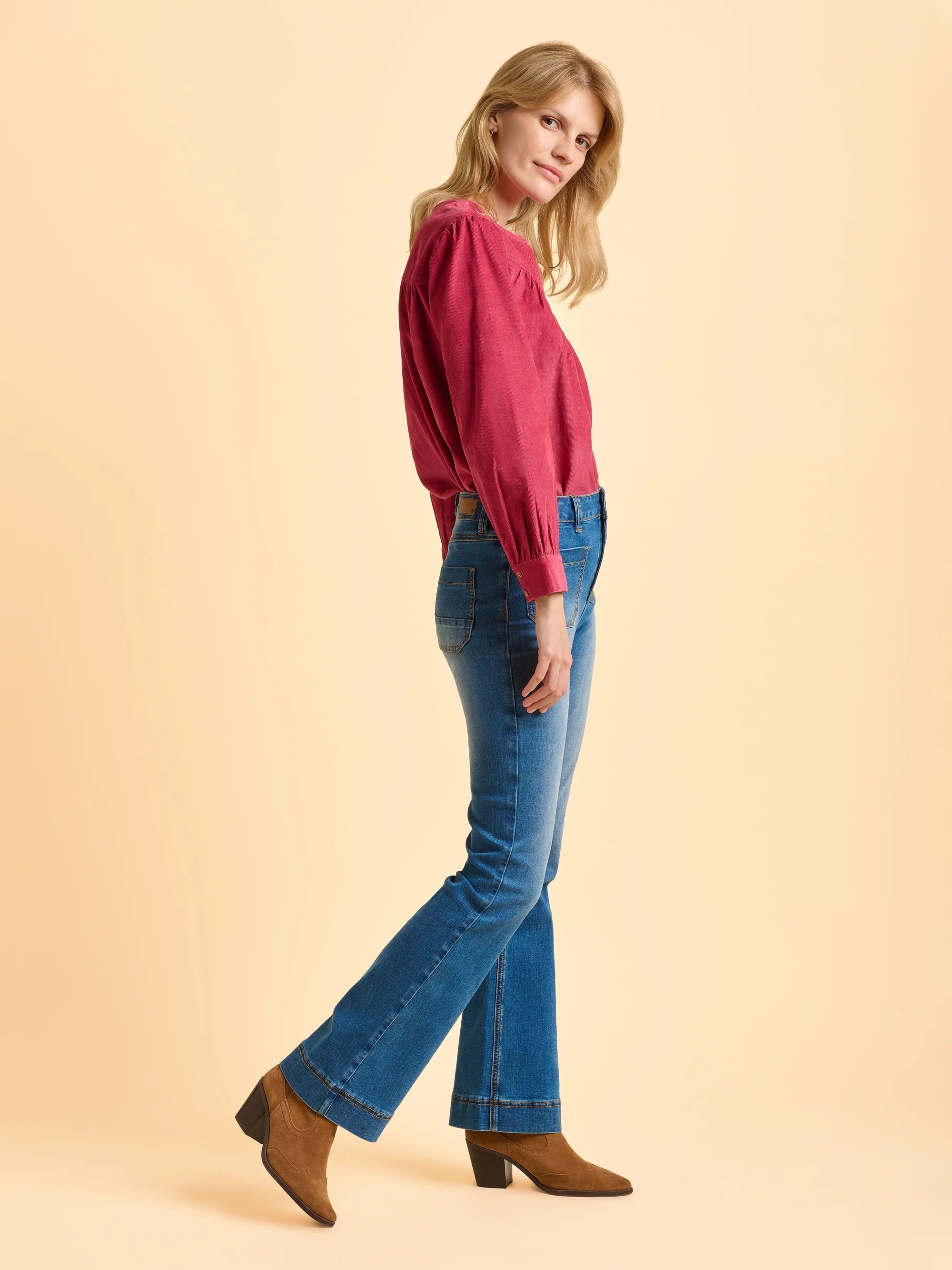 Lindsay Cord Blouse - Pink