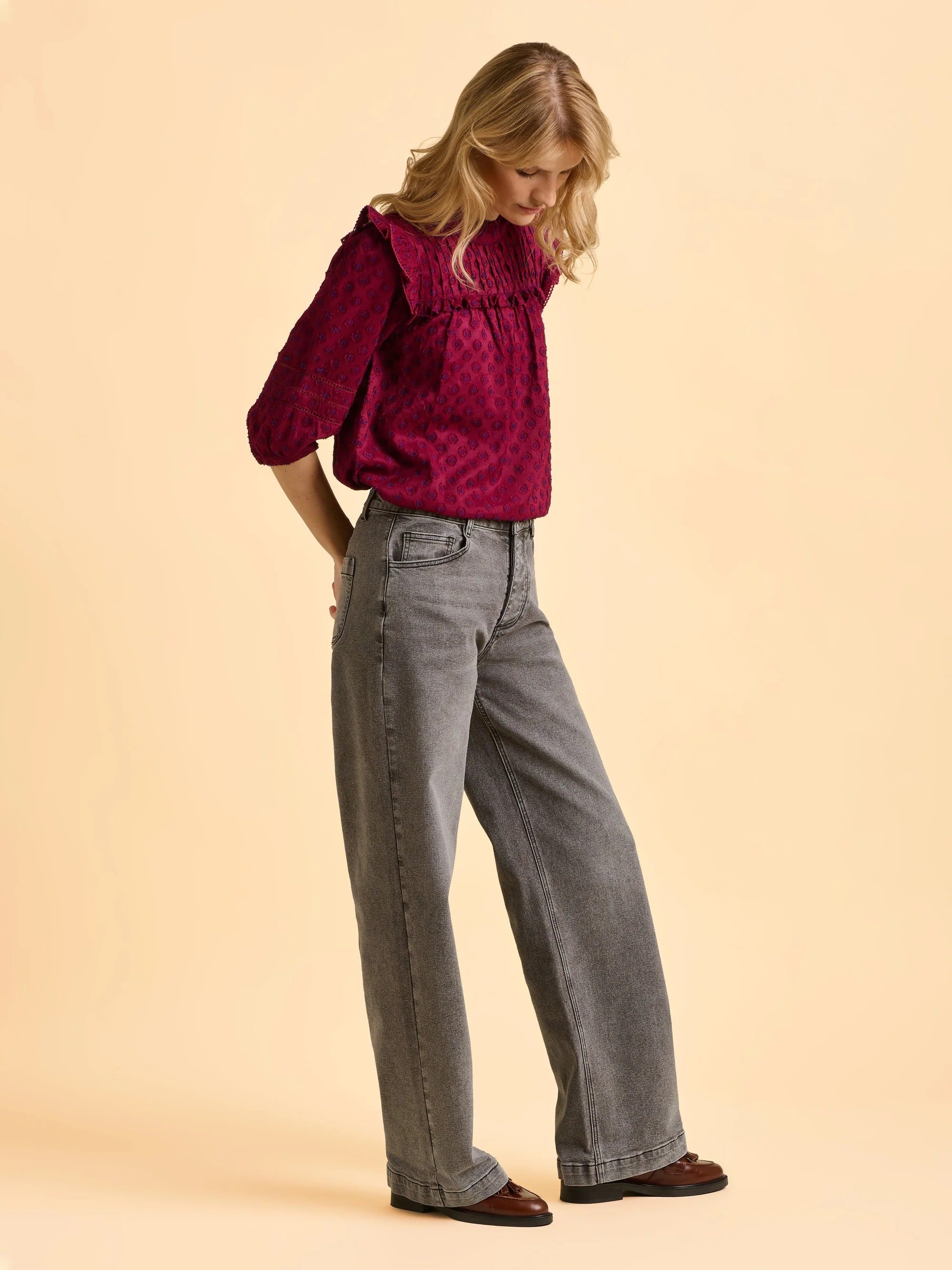 Grace Blouse - Burgundy