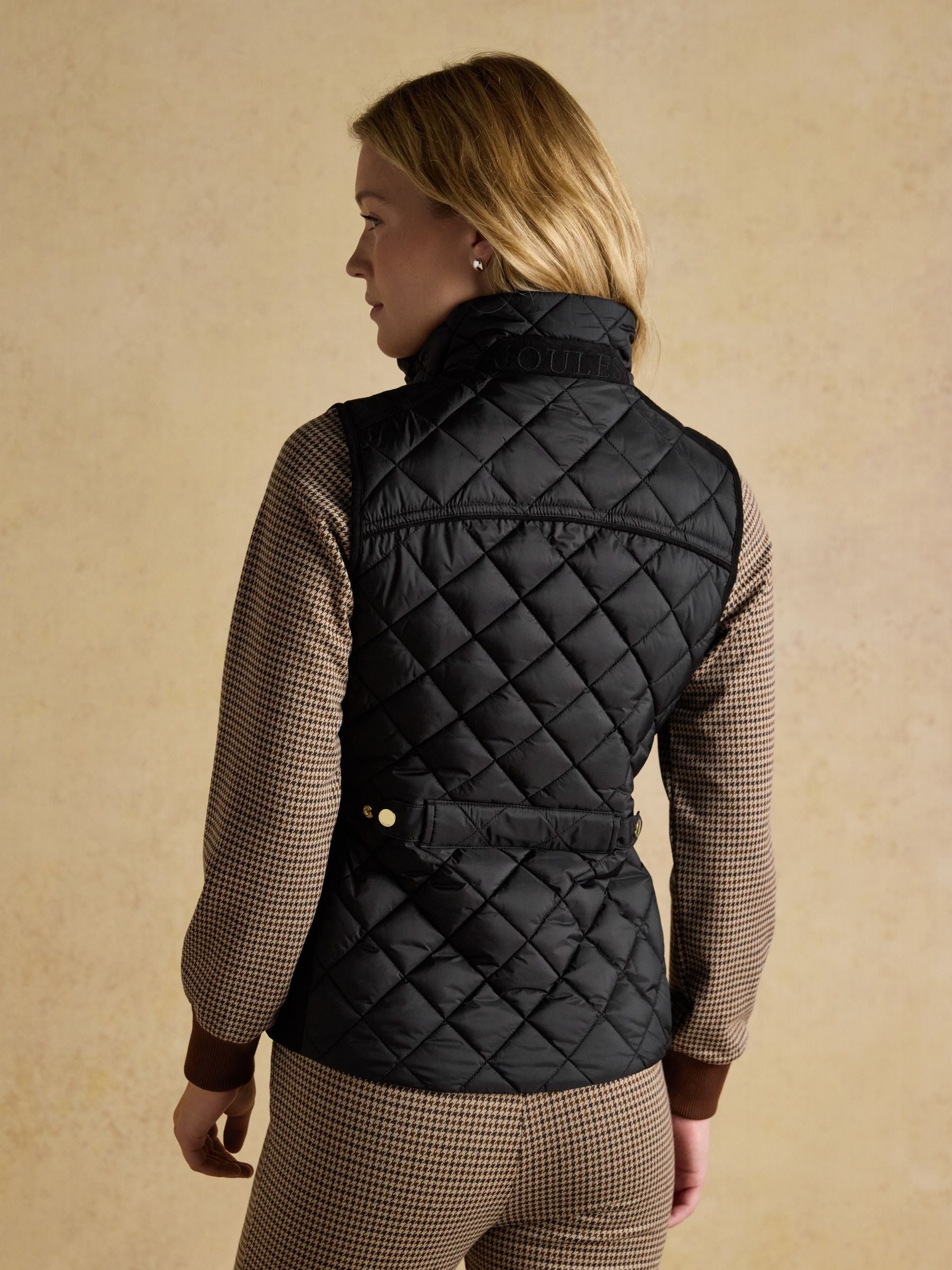 Braemar Luxe Black Showerproof Diamond Quilted Gilet