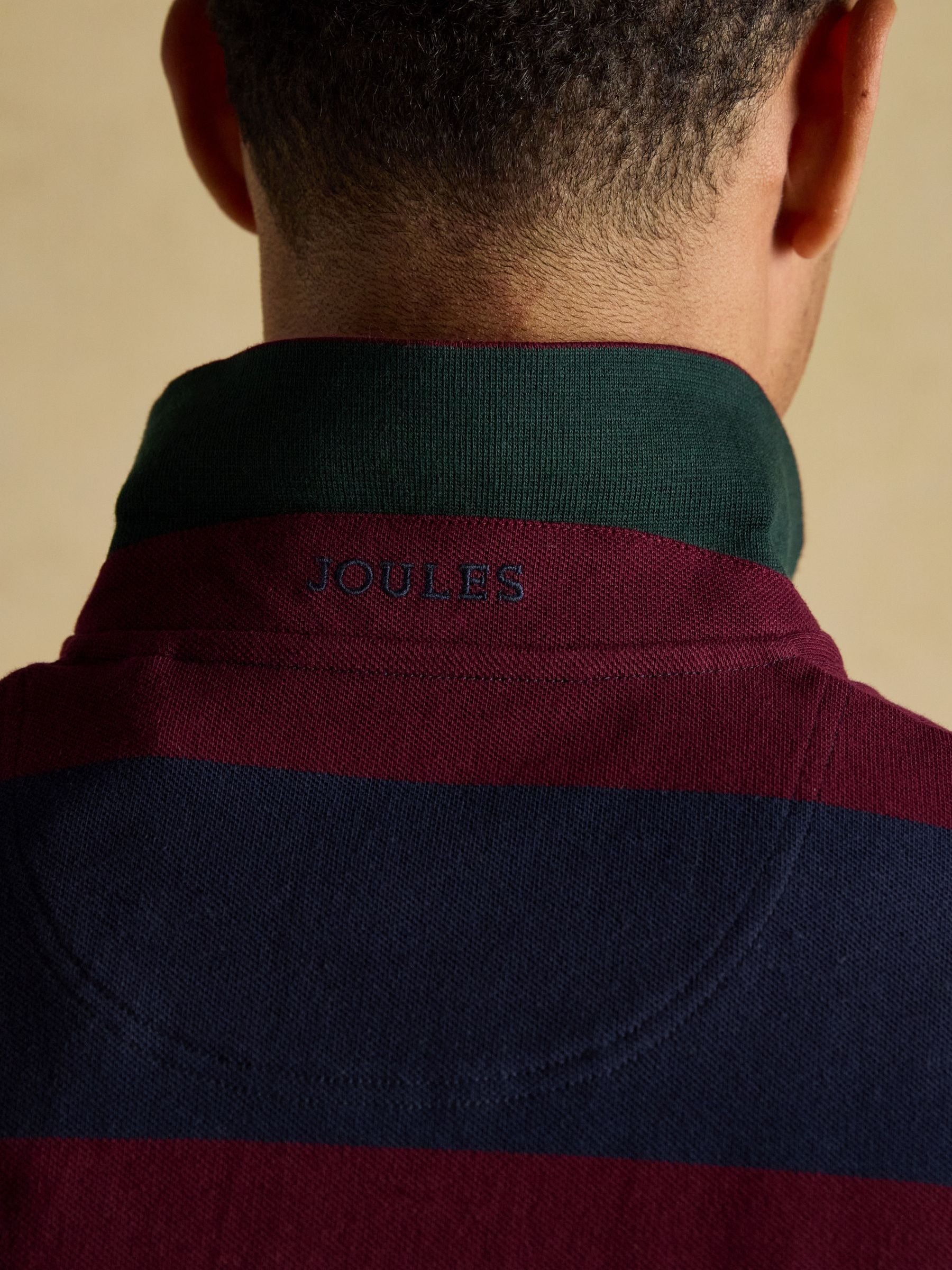 Woody Navy & Burgundy Cotton Pique Polo Shirt