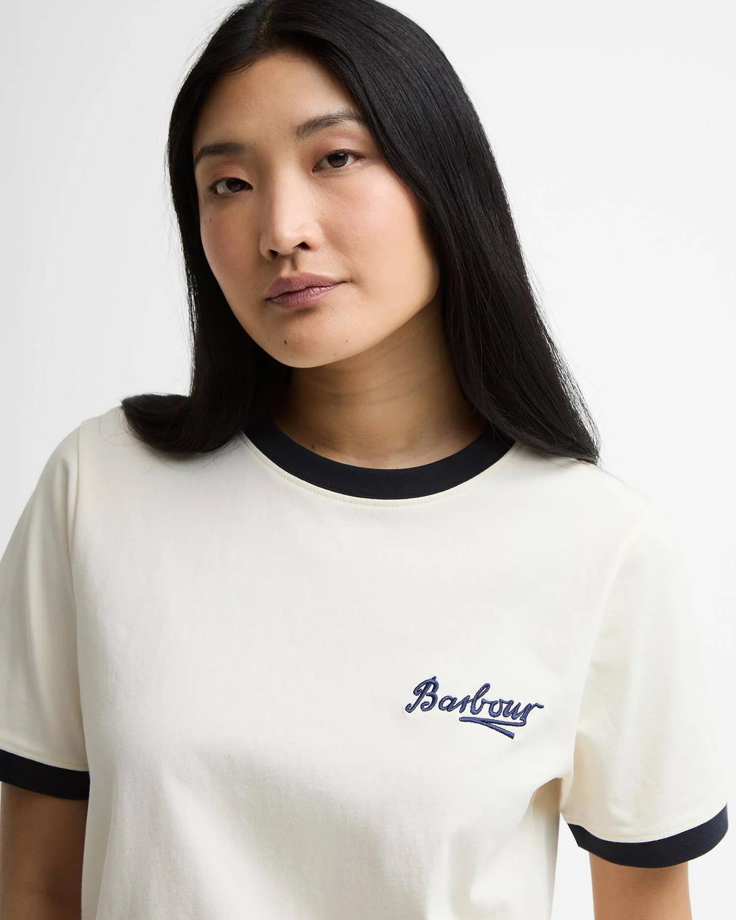 Madeline Tipped T-Shirt - Orginal Ecru/Dark Navy