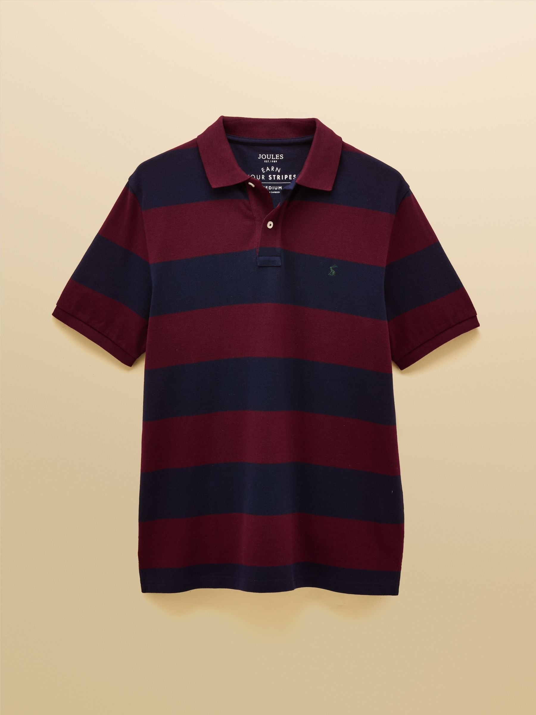 Woody Navy & Burgundy Cotton Pique Polo Shirt