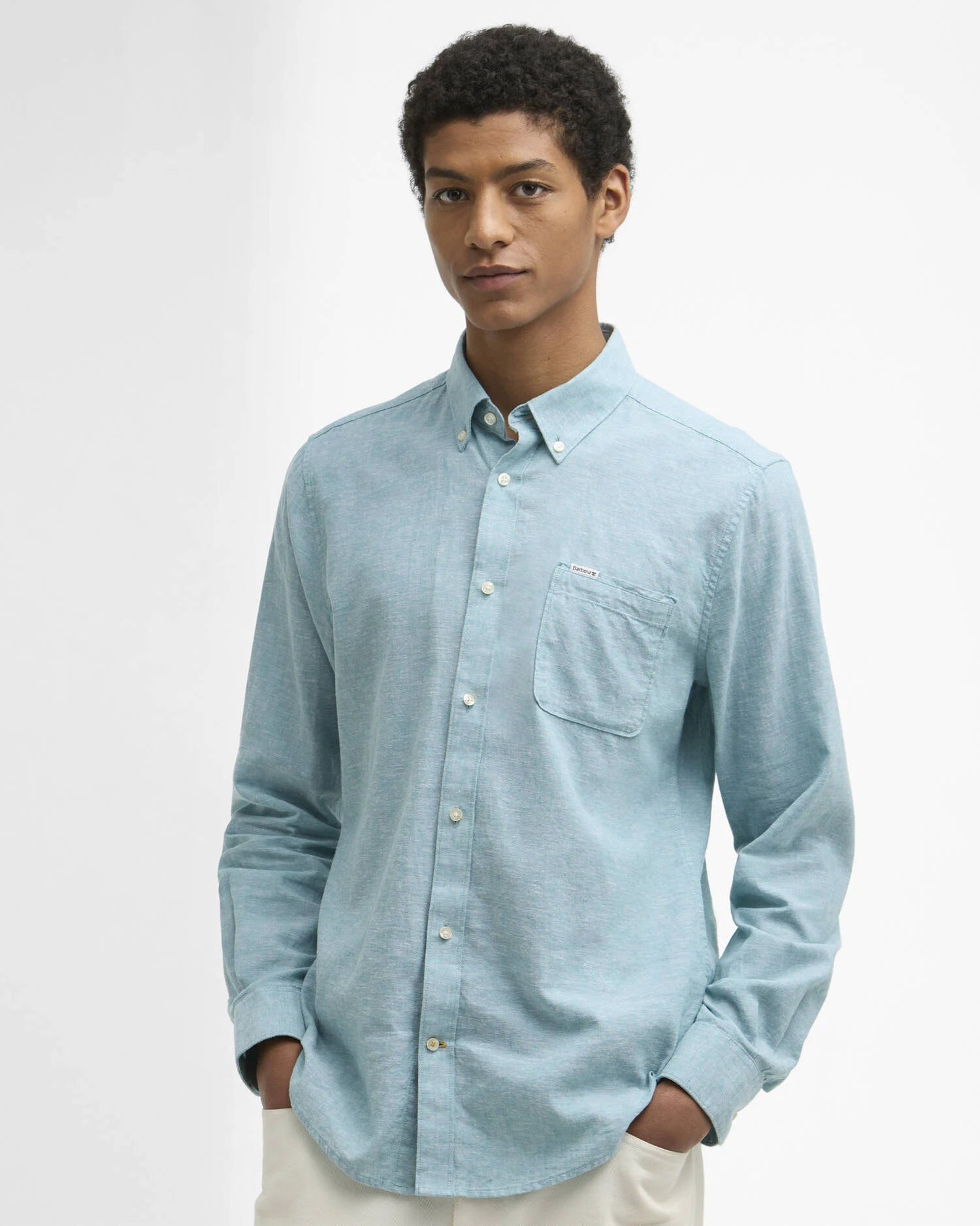 Nelson Tailored Long-Sleeved Shirt - Light Teal