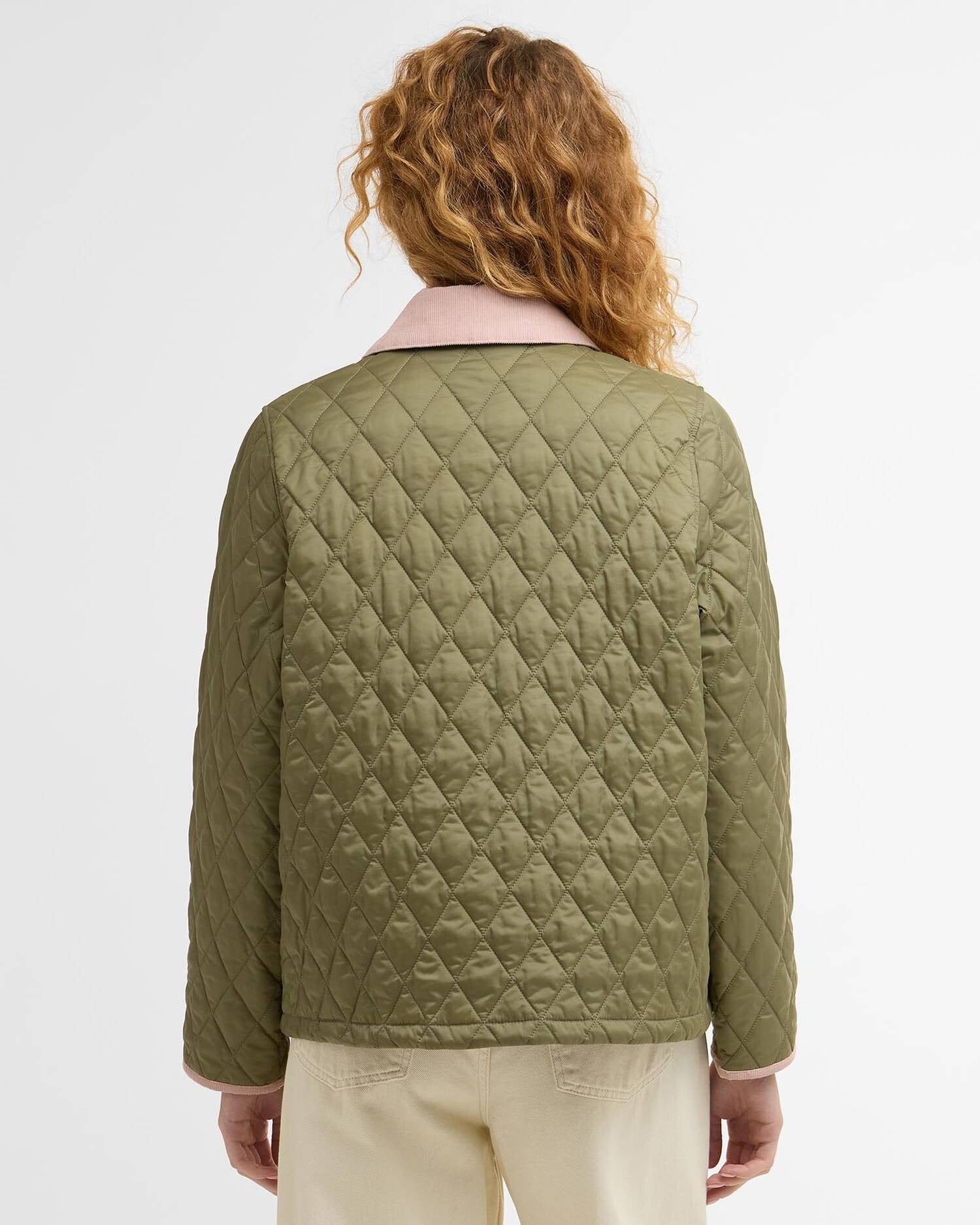 Icons Cropped Liddesdale Quilted Jacket - Bleached Olive/Ancient/Gardenia