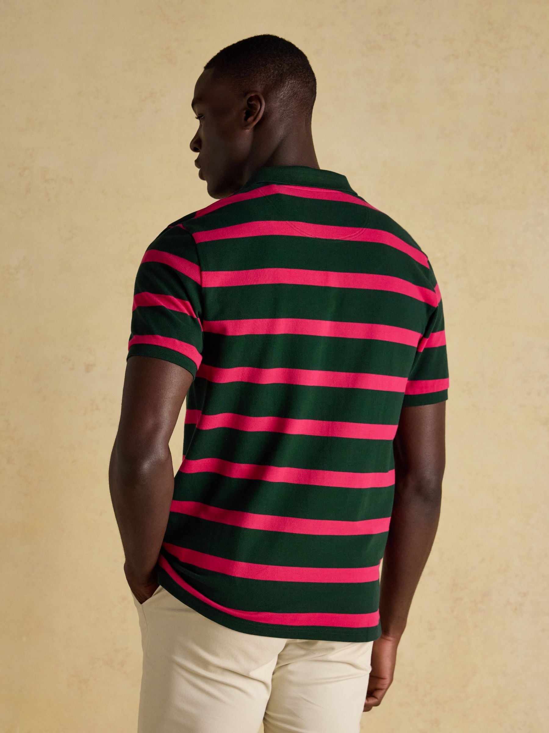 Woody Green & Pink Cotton Pique Polo Shirt