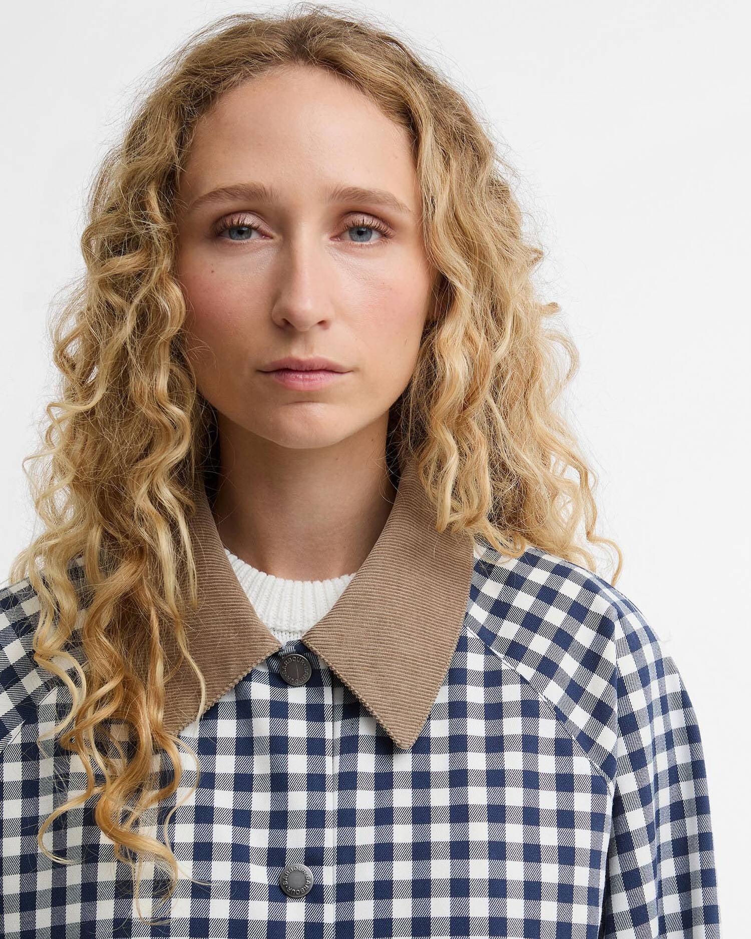 Ovingham Casual Jacket - Gingham Navy/ Neutral