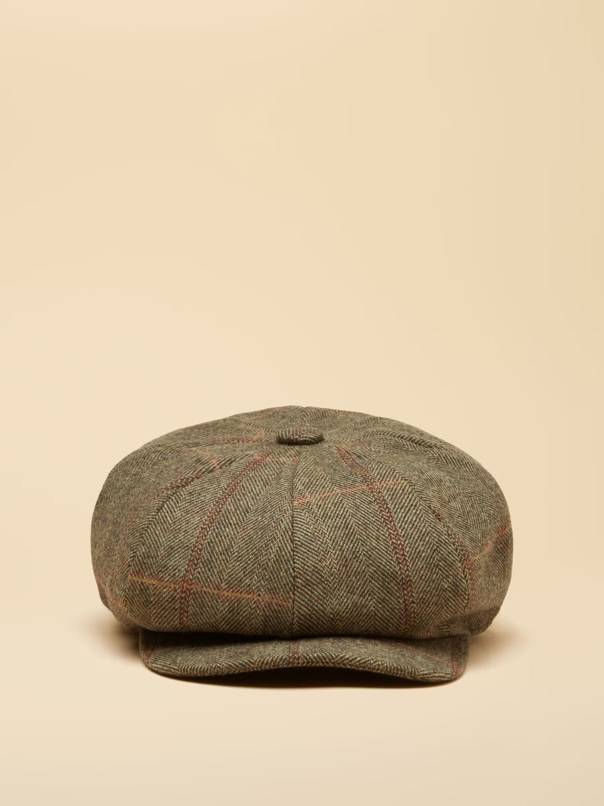 Harrogate Khaki Tweed Baker Boy Cap