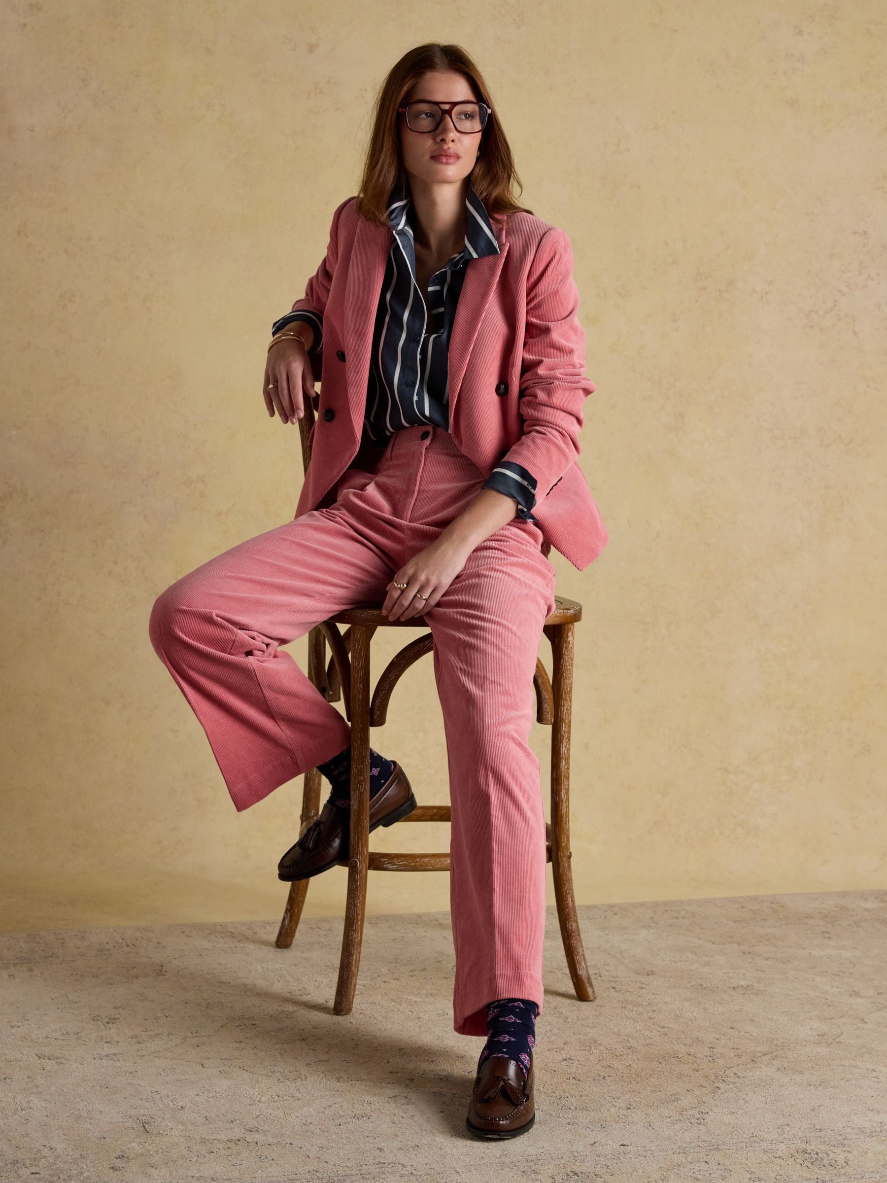 Claudia Navy Cream Stripe Boyfriend Shirt