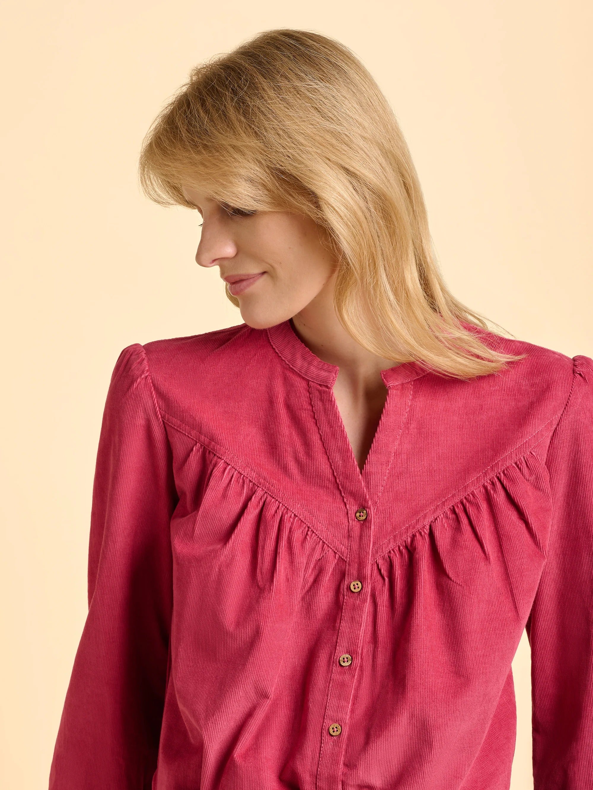 Lindsay Cord Blouse - Pink