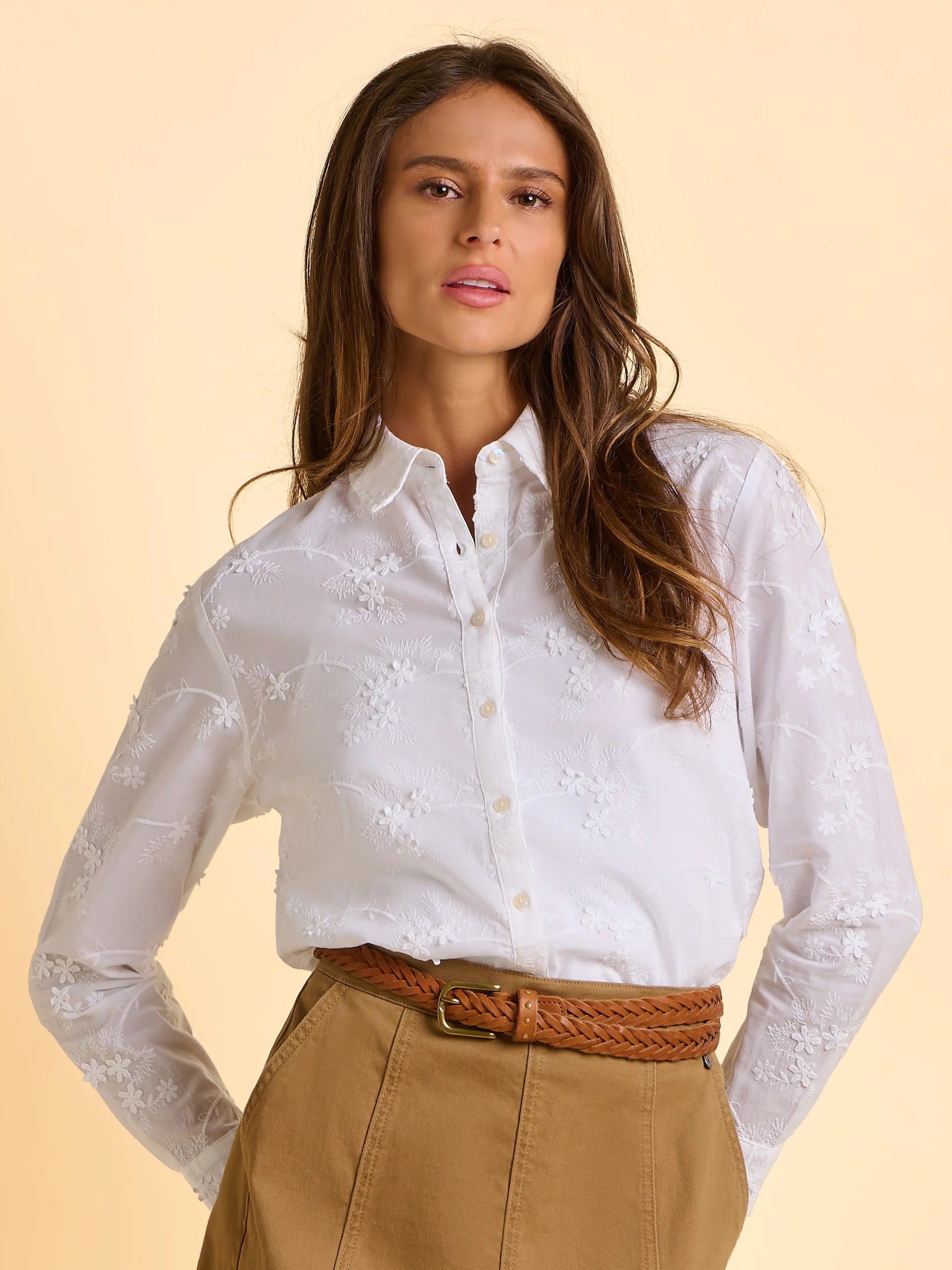 Flora Embroidered Blouse - Cream