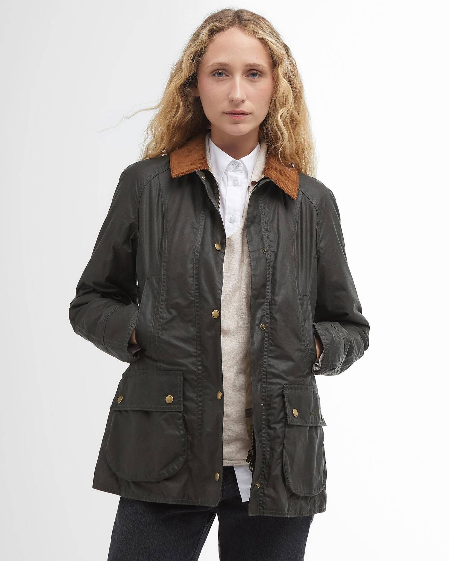 Lightweight Beadnell Waxed Jacket - Archive Olive