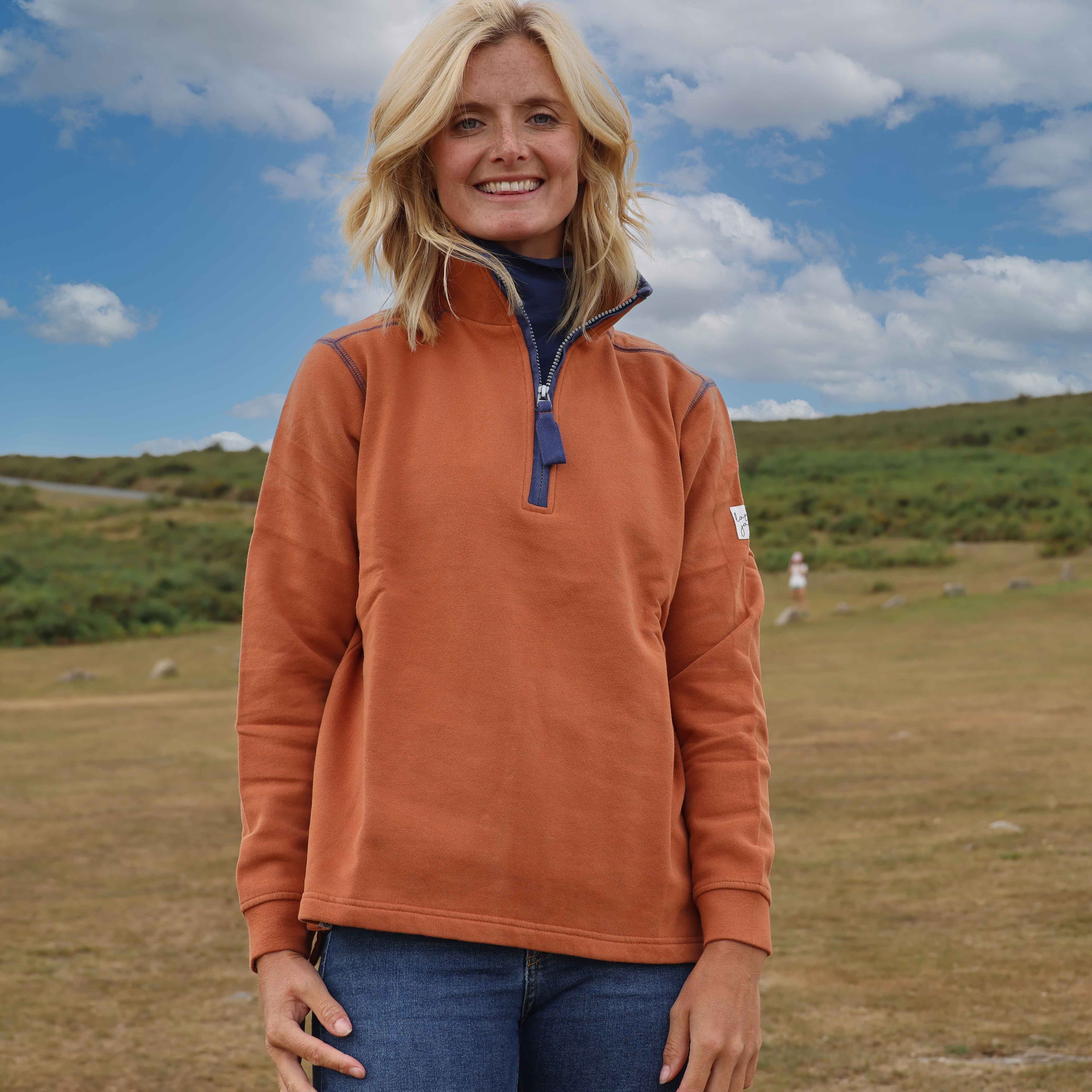 LJ3 - Ladies Quarter Zip Sweatshirt - Orange