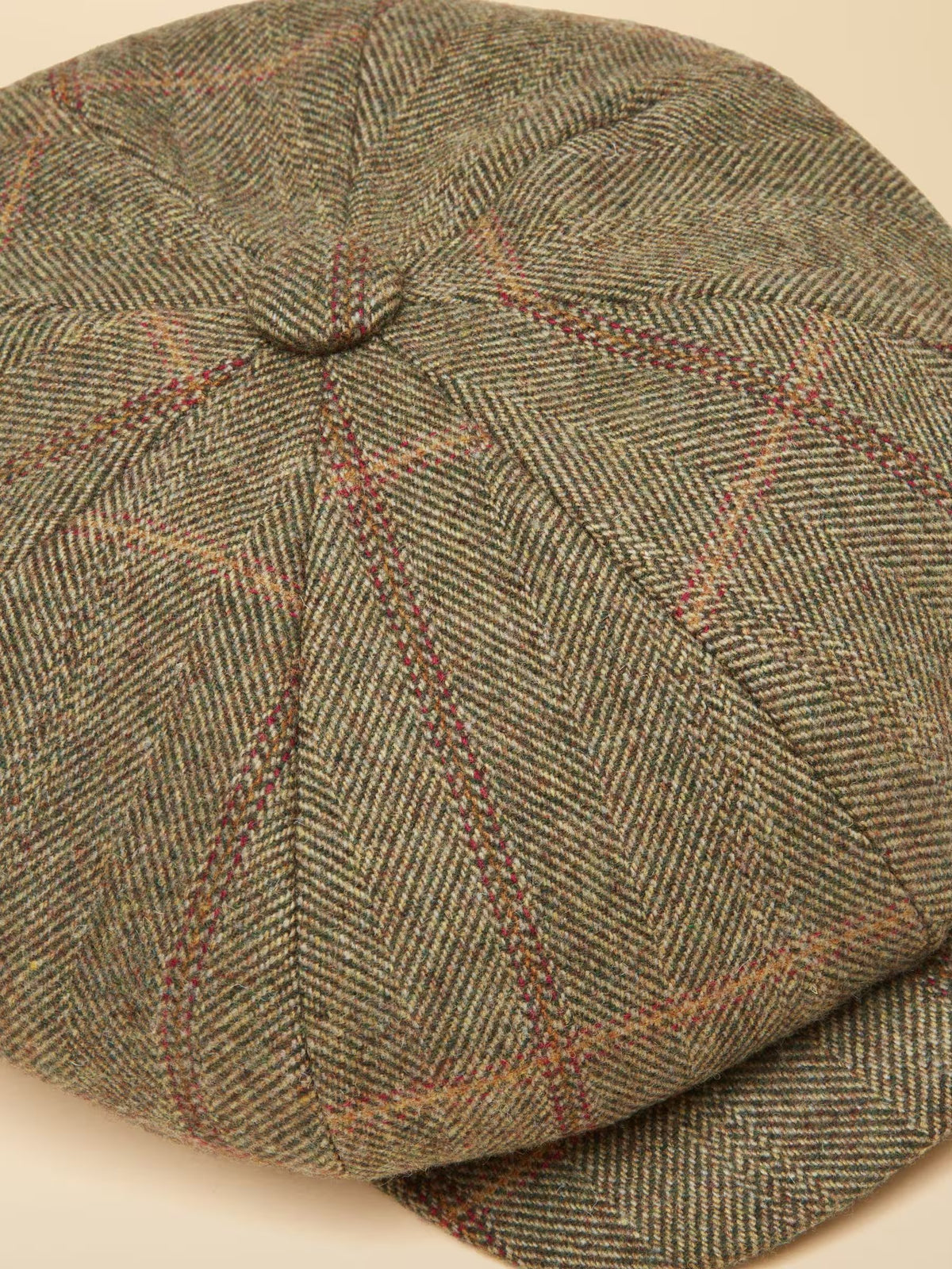 Harrogate Khaki Tweed Baker Boy Cap