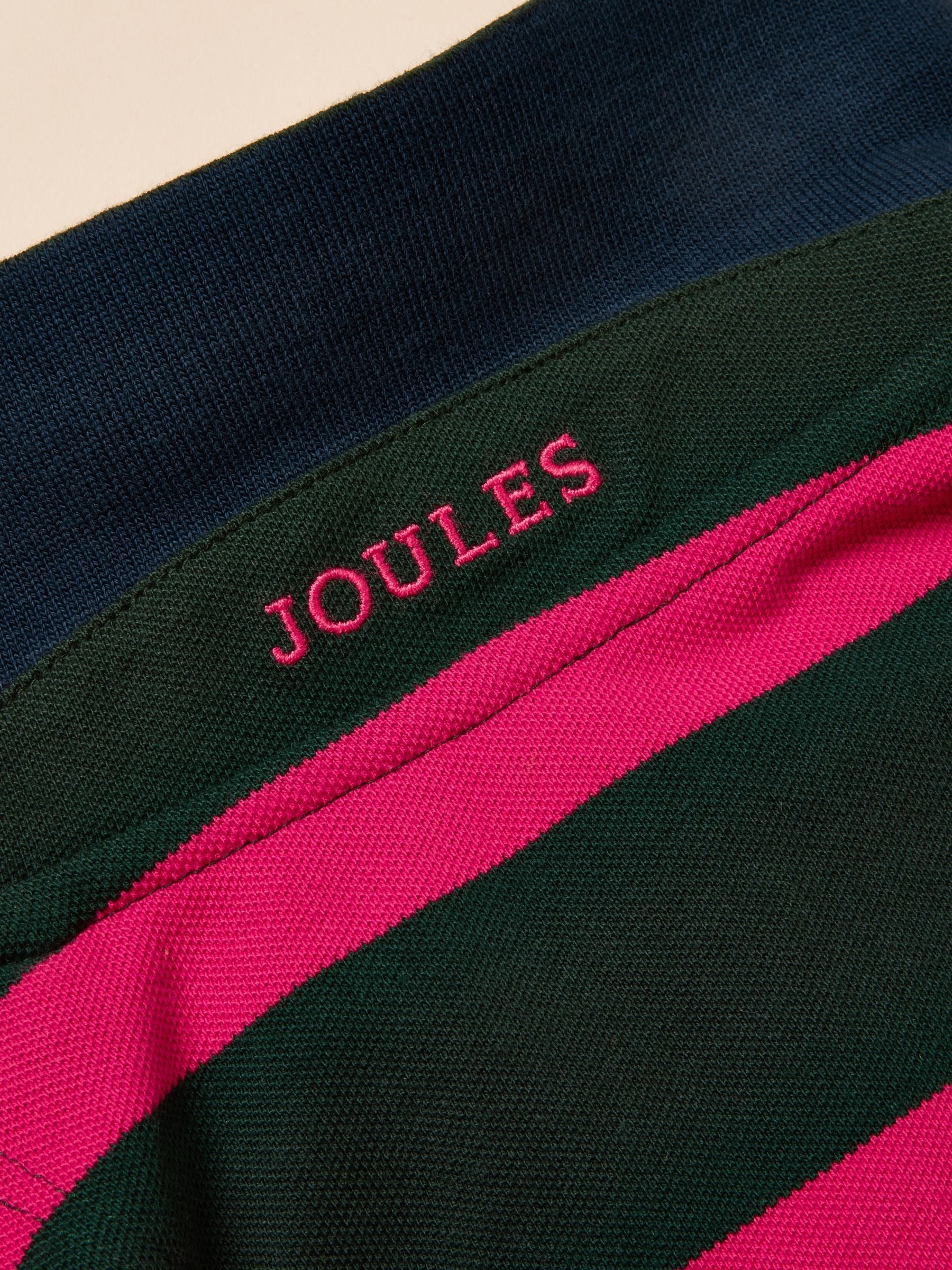 Woody Green & Pink Cotton Pique Polo Shirt