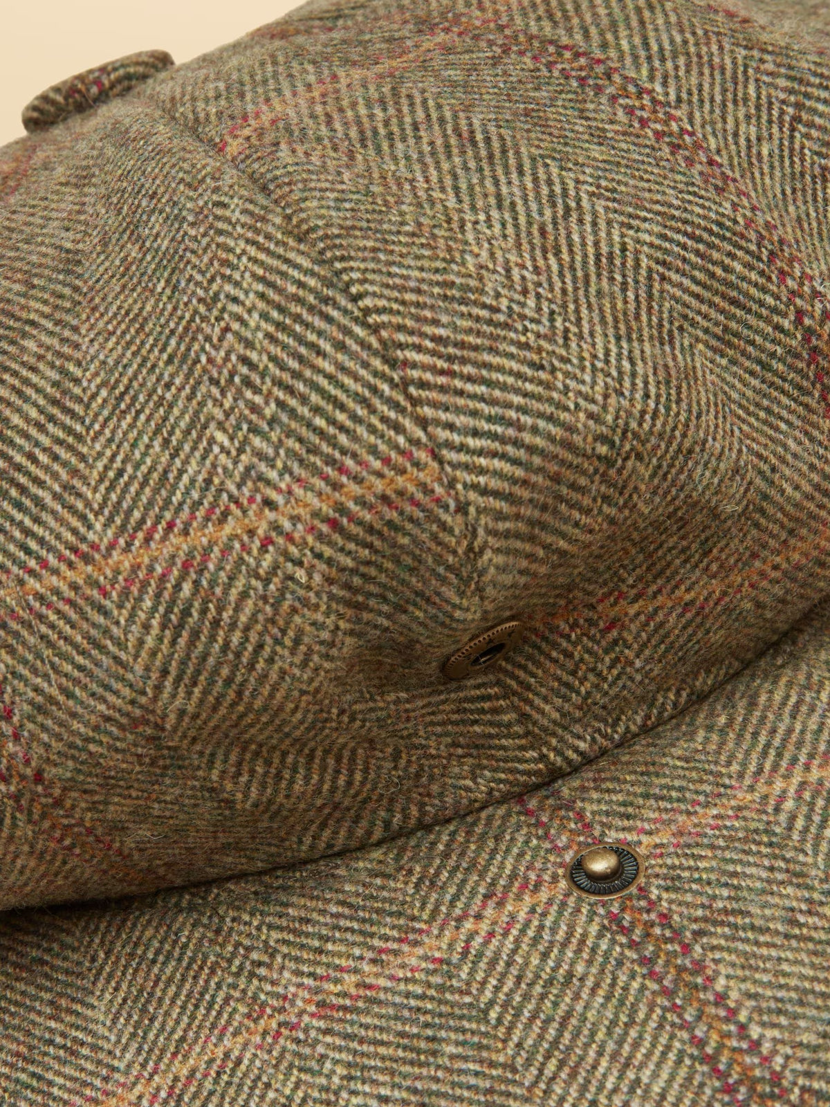 Harrogate Khaki Tweed Baker Boy Cap