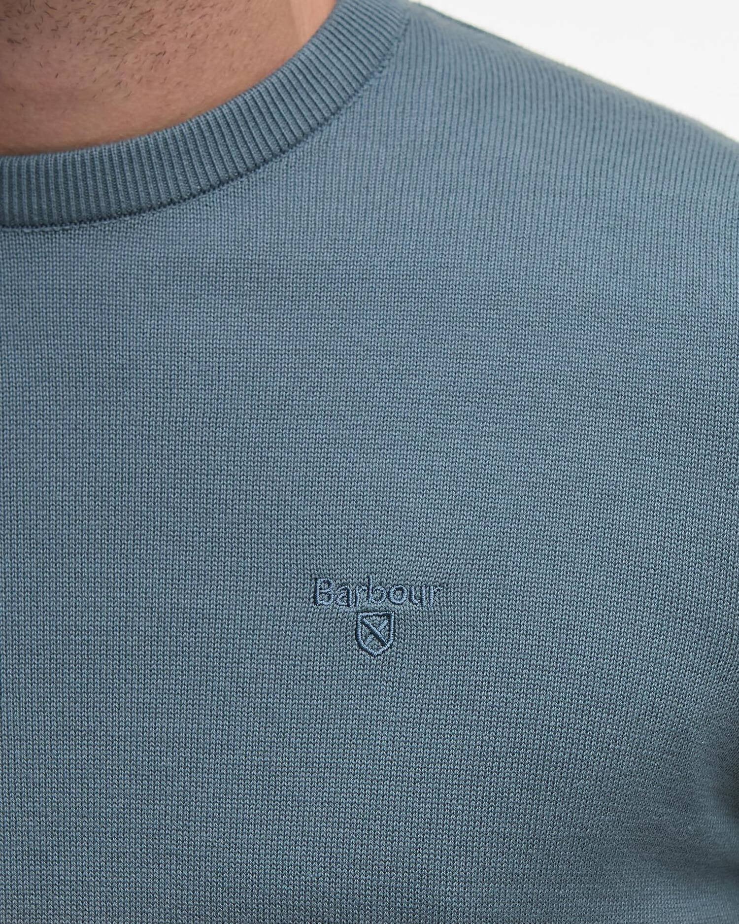 Pima Cotton Crew Neck Jumper - Vintage Teal