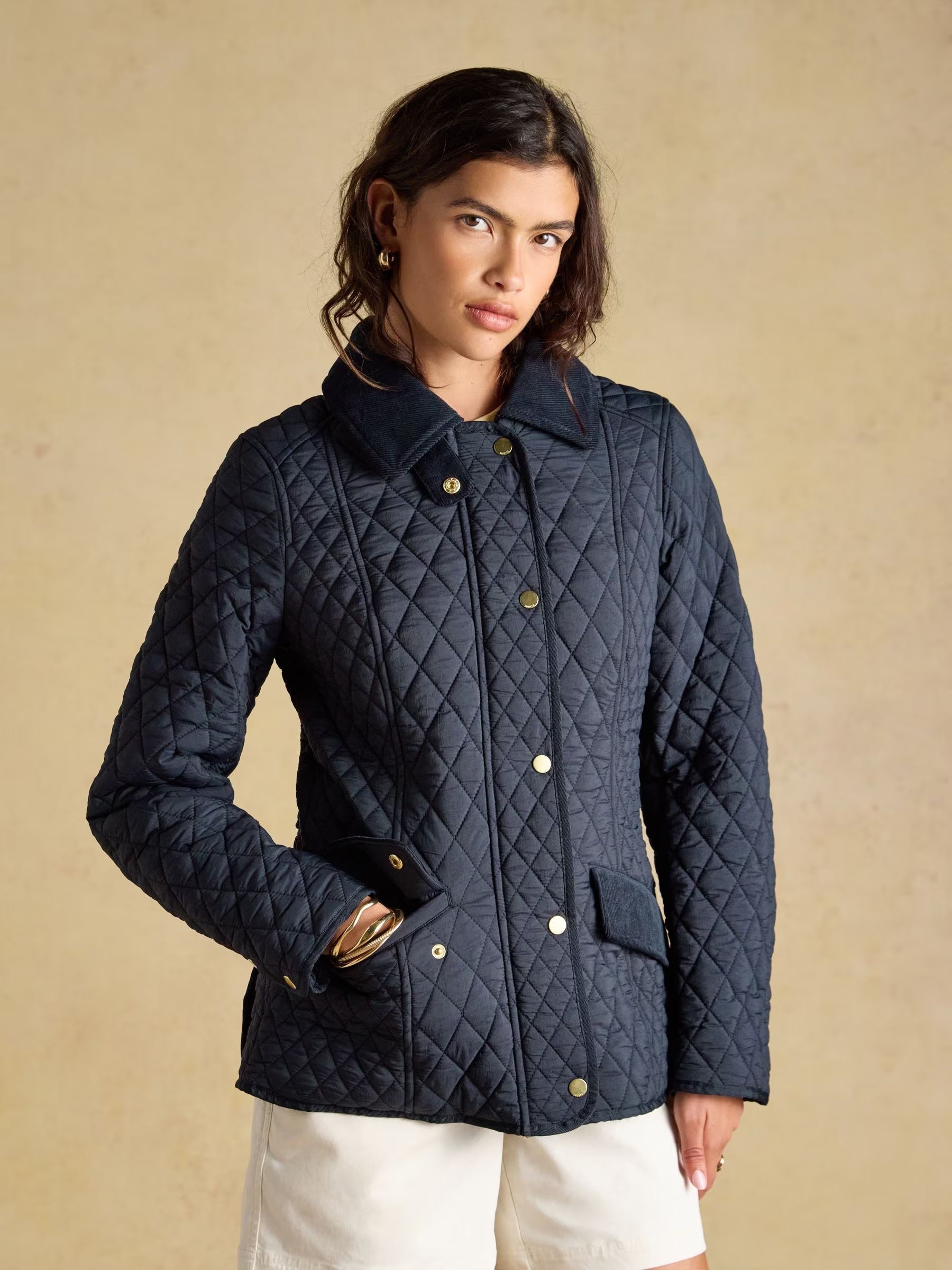 Highclere Navy Showerproof Diamond Quilted Jacket.