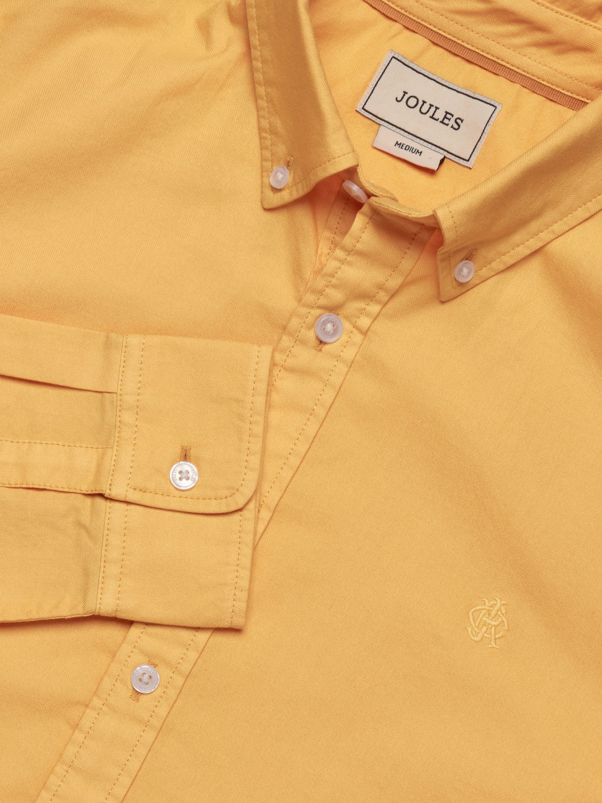 Yellow Garment Dyed Long Sleeve Cotton Shirt