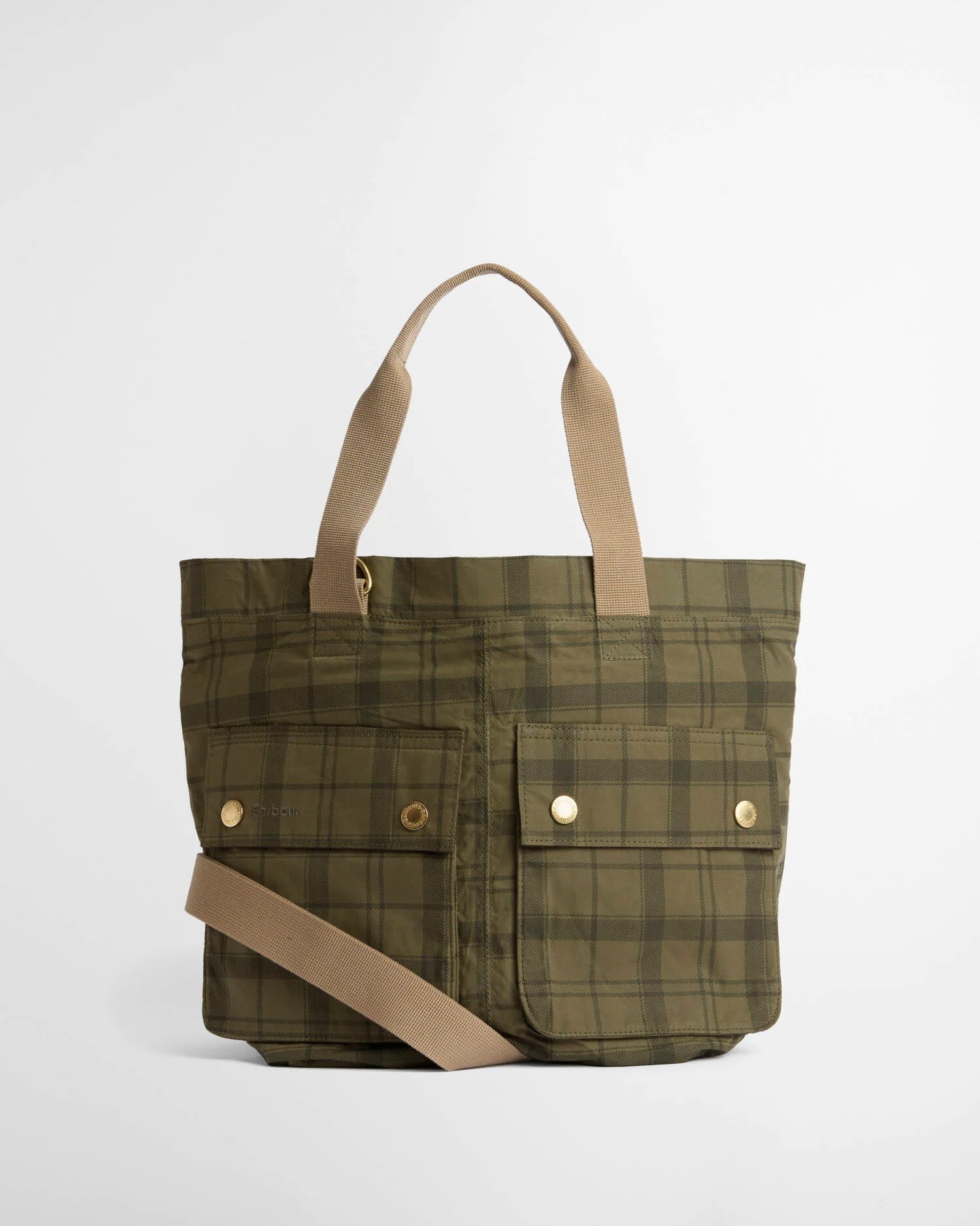 Transport Carry-All Tote Bag - Dusky Green Tartan