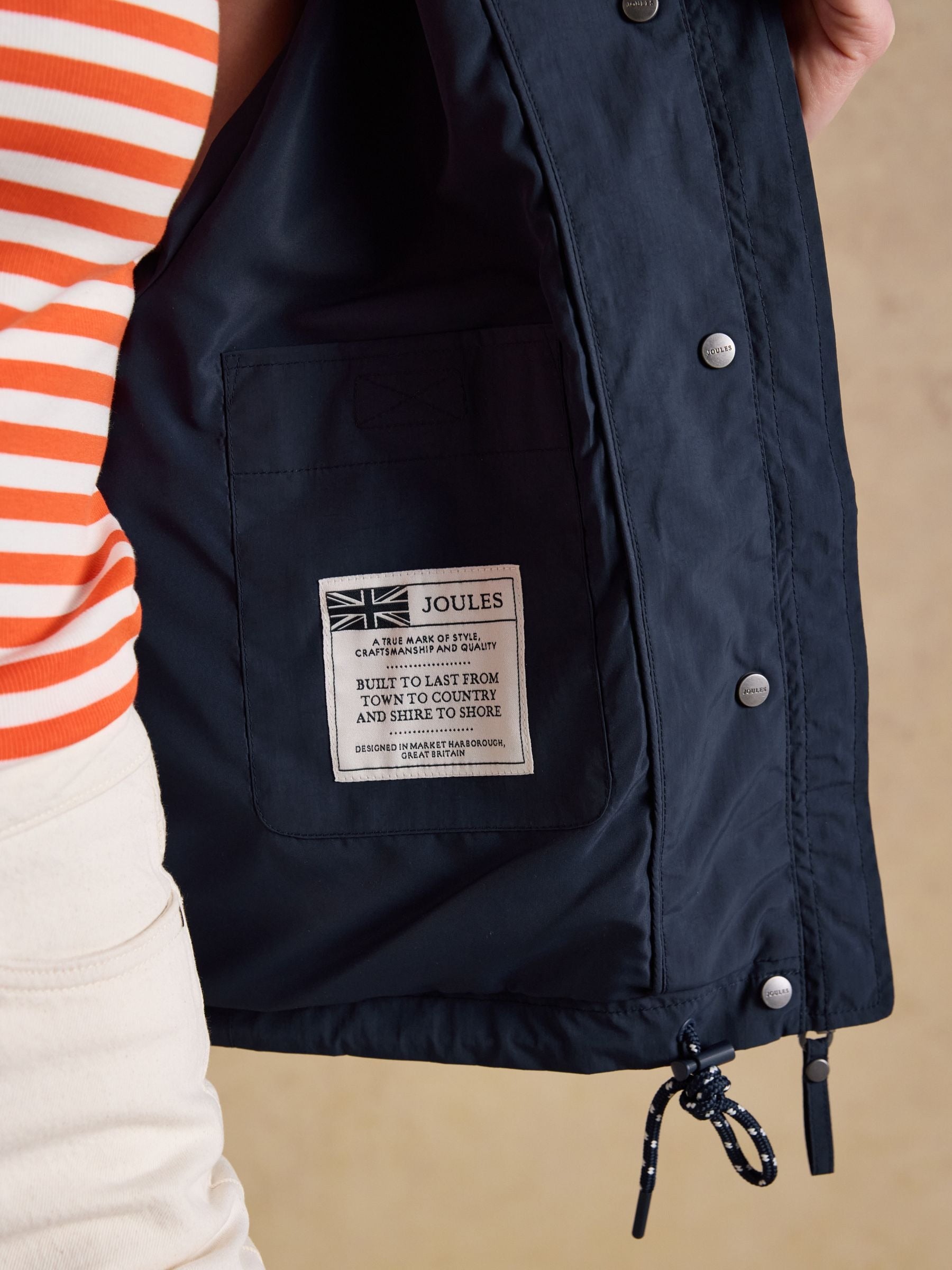 Hove Navy Waterproof Windbreaker Jacket