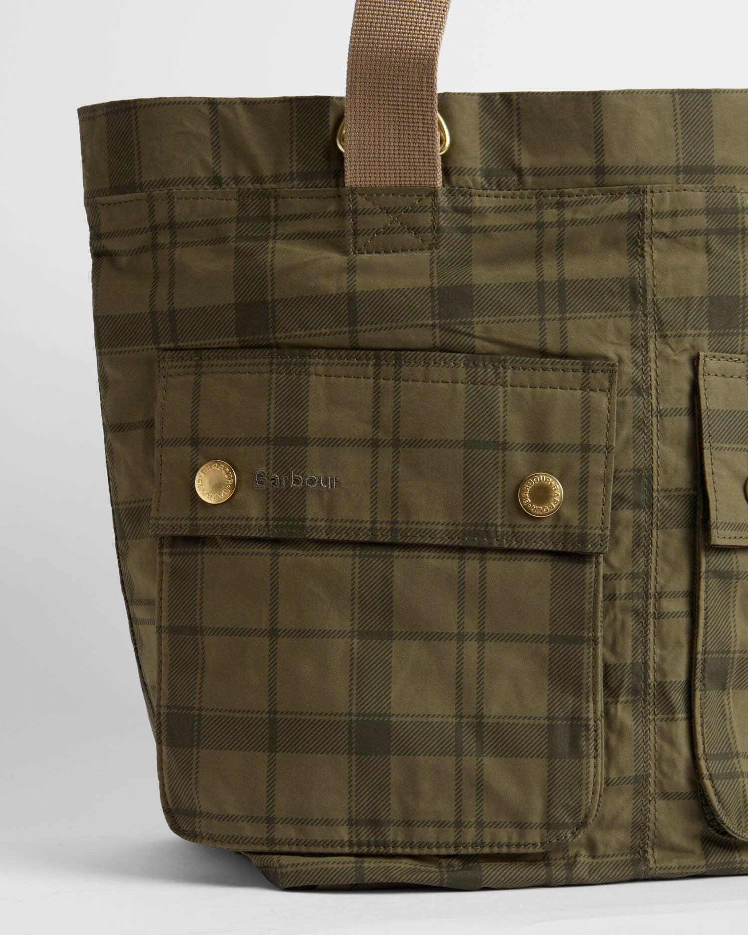 Transport Carry-All Tote Bag - Dusky Green Tartan