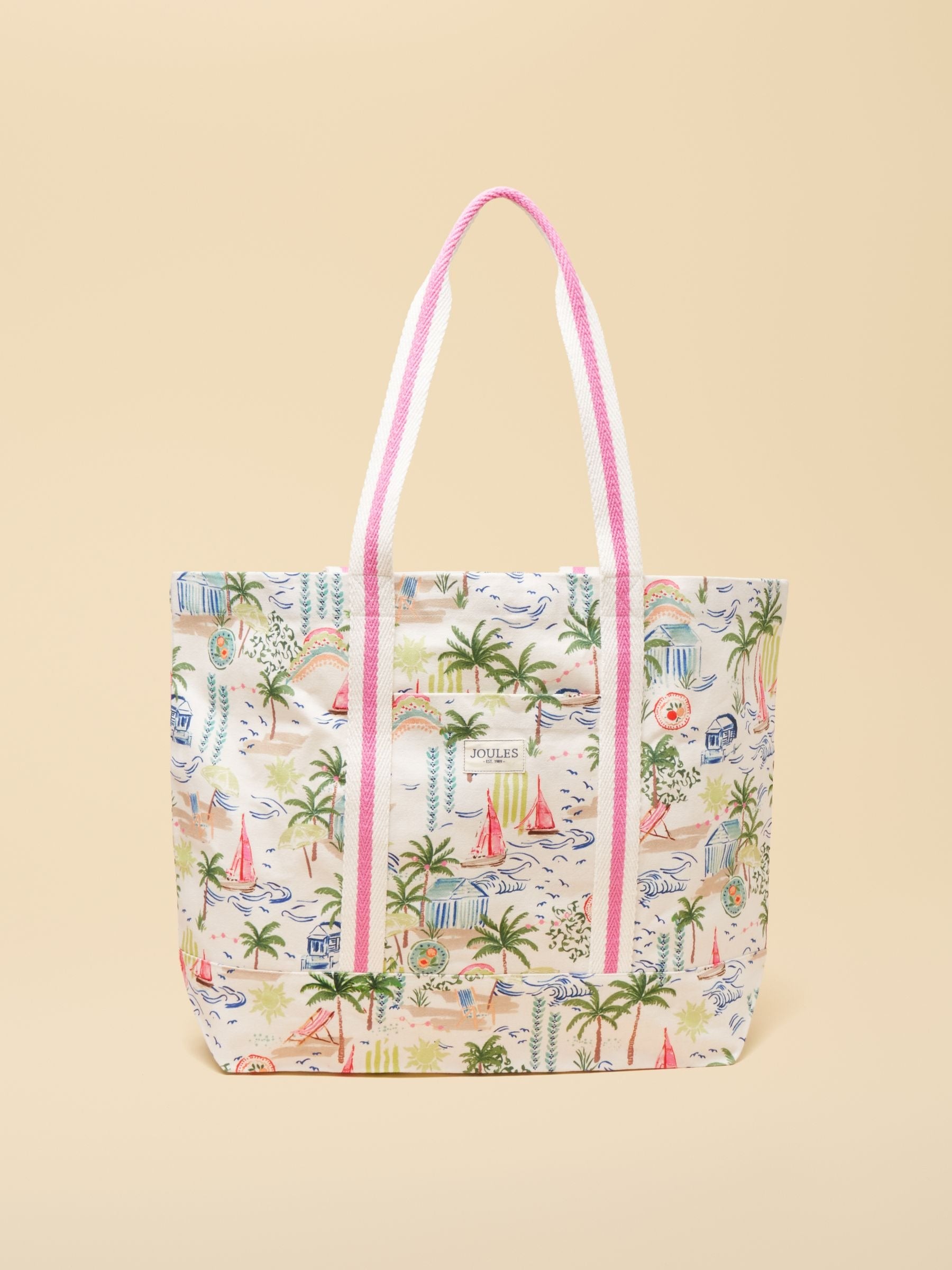 Promenade Palm Print Canvas Tote Bag