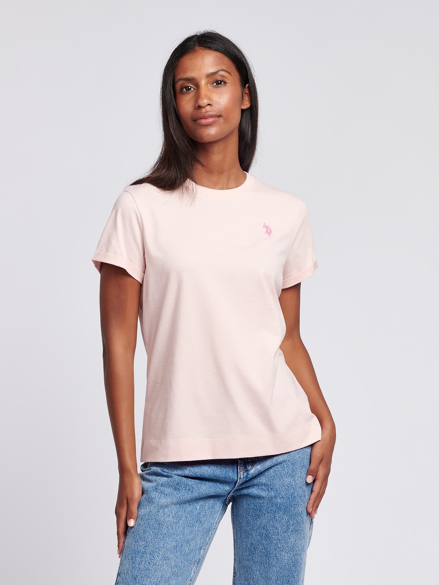 Womens Crew Neck T-Shirt Crystal Rose