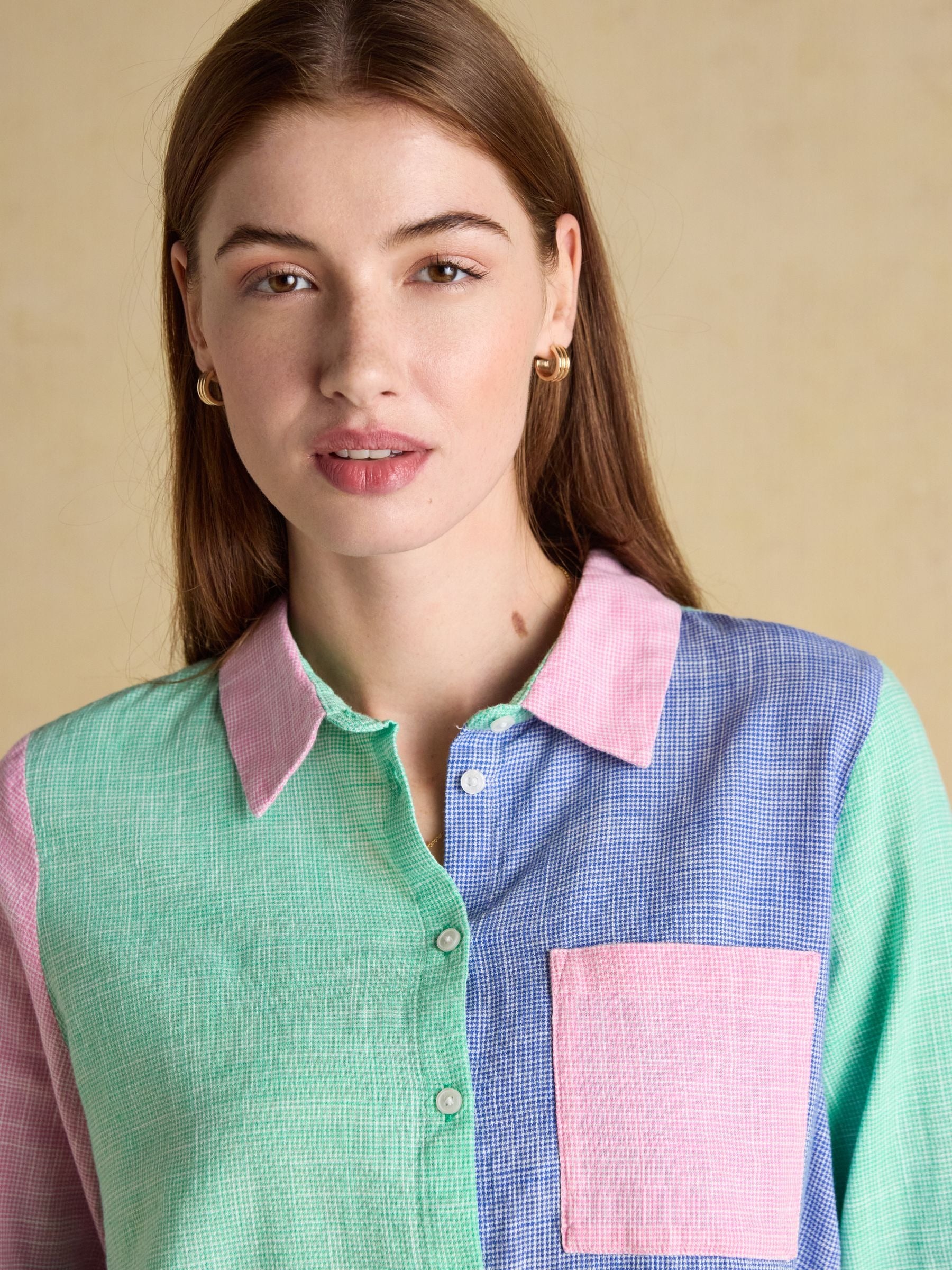 Ida Hotch Potch Long Sleeve Cotton Shirt