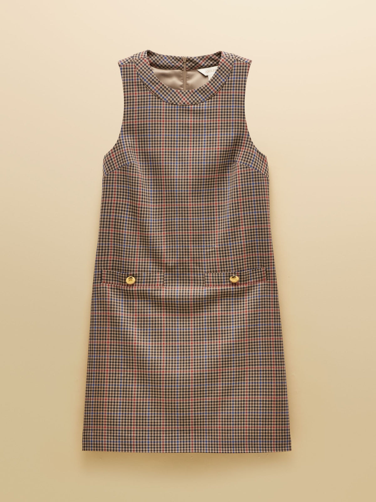 Beatrice Brown Check Ada Shift Mini Dress