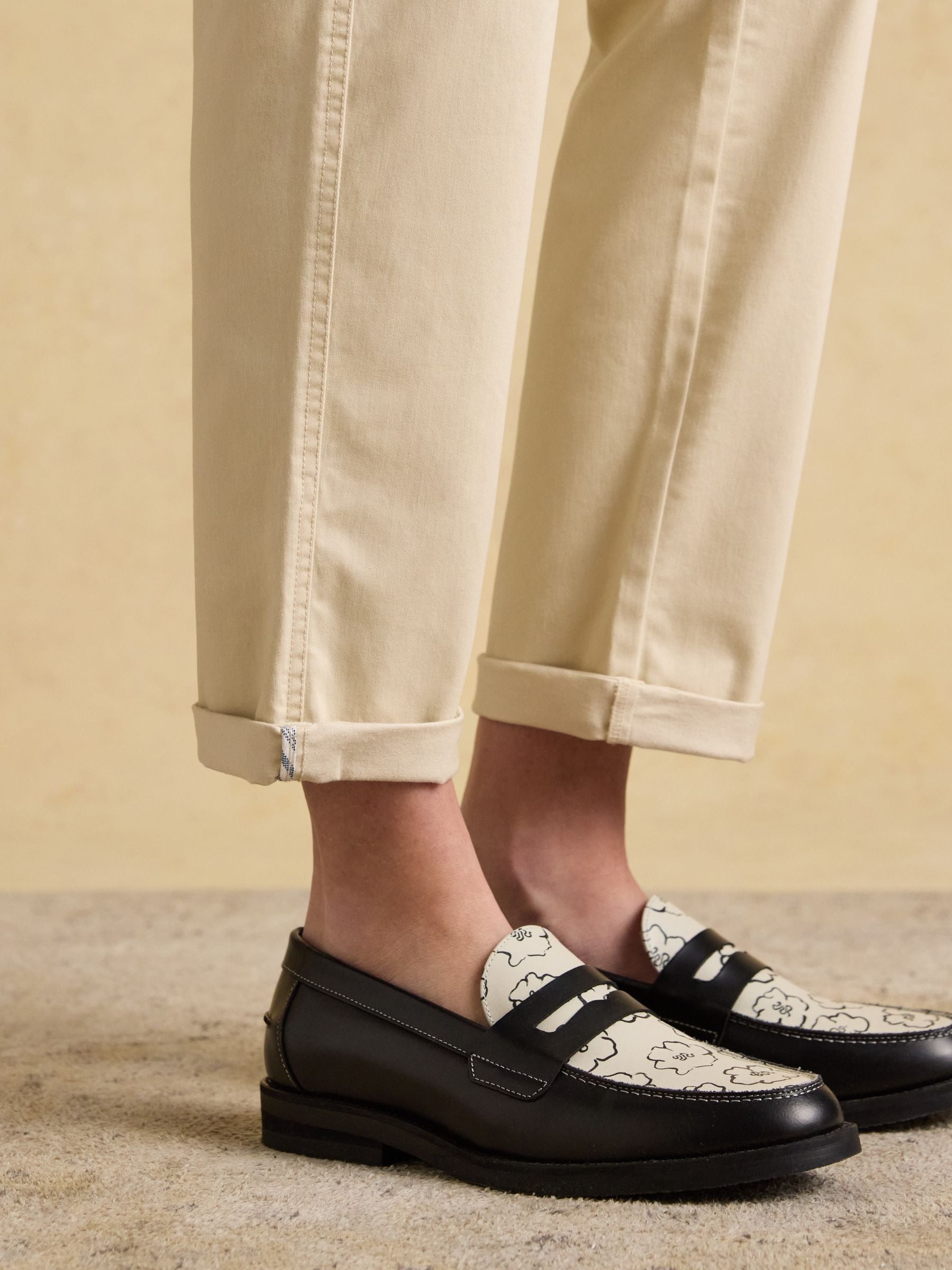 Sand Slim Fit Chino Trousers with Elasticated Waist