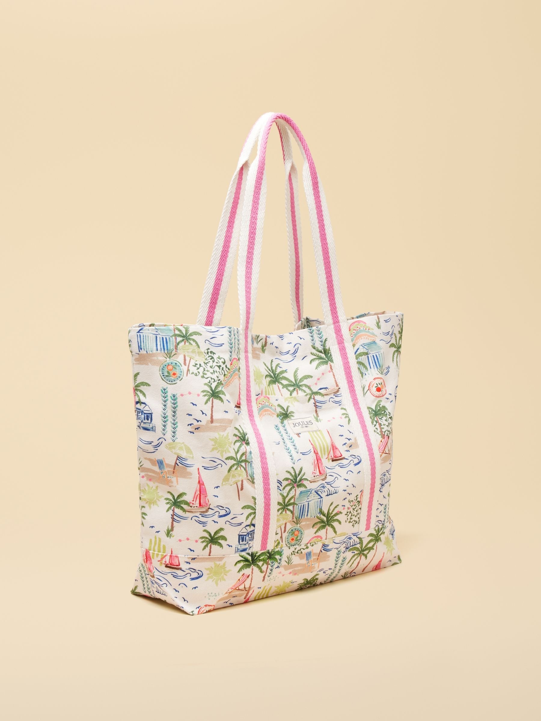 Promenade Palm Print Canvas Tote Bag
