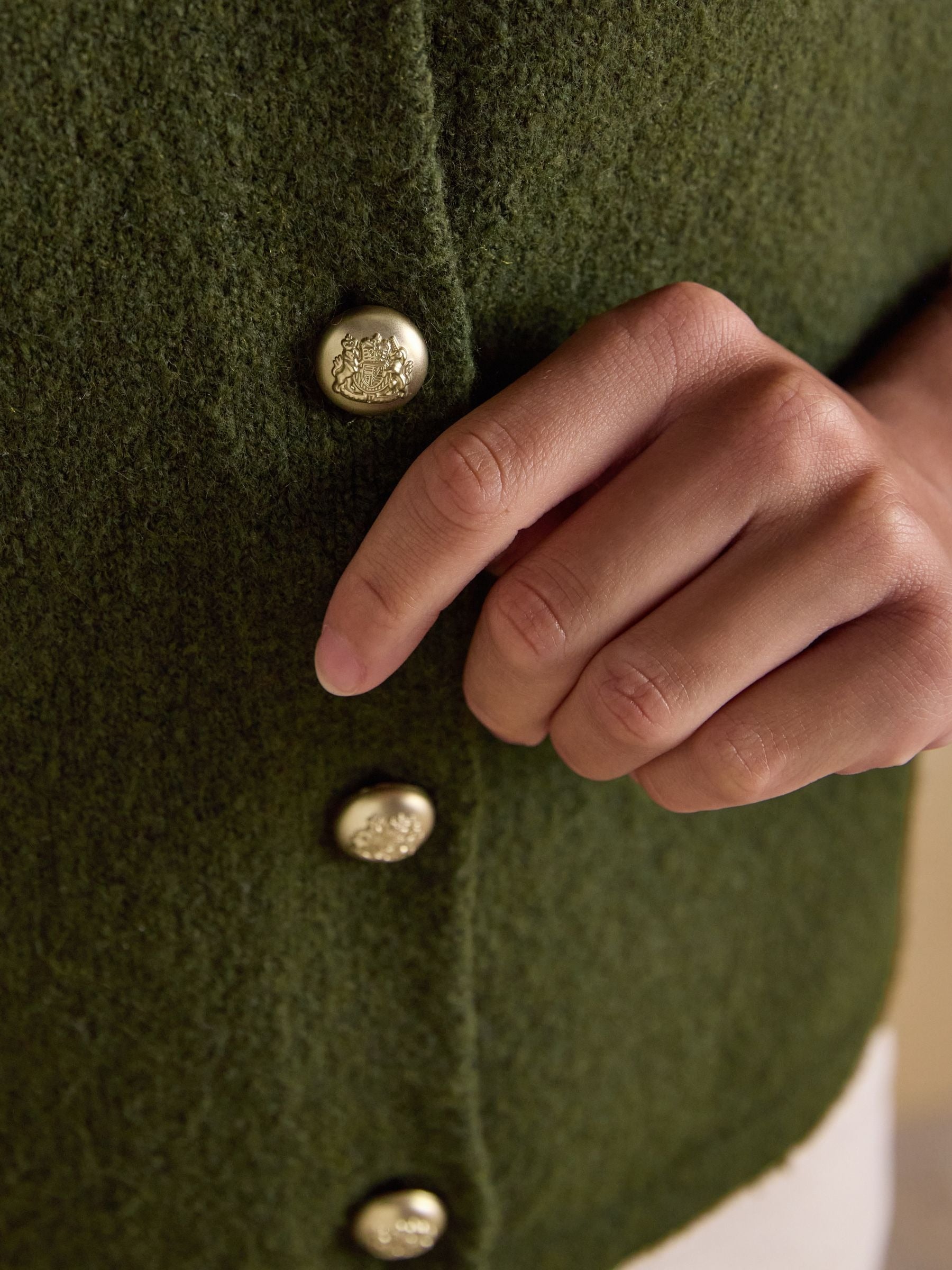 Holly Khaki Green Button Through Knitted Vest