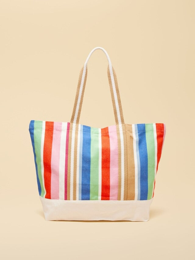 Promenade Multi Stripe Canvas Tote Bag