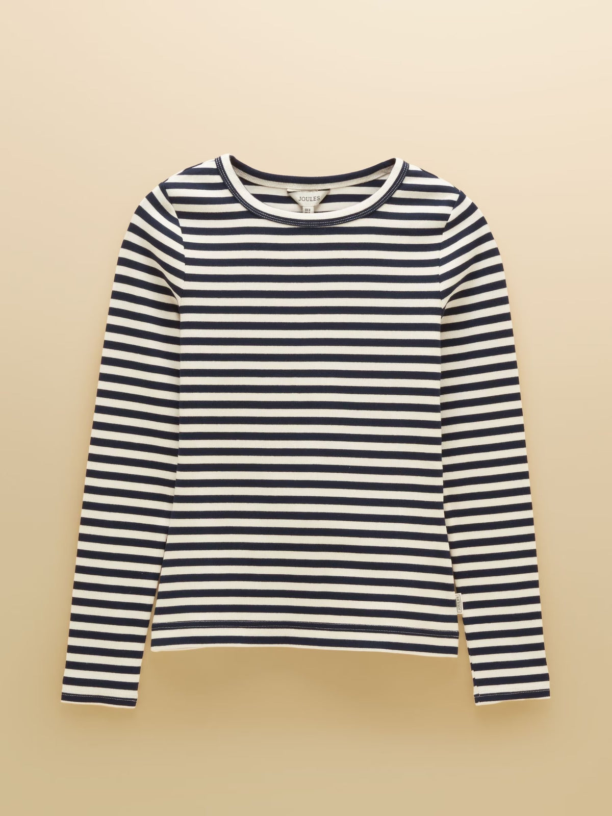 Sophie Navy Striped Long Sleeve Ribbed Fitted T-Shirt