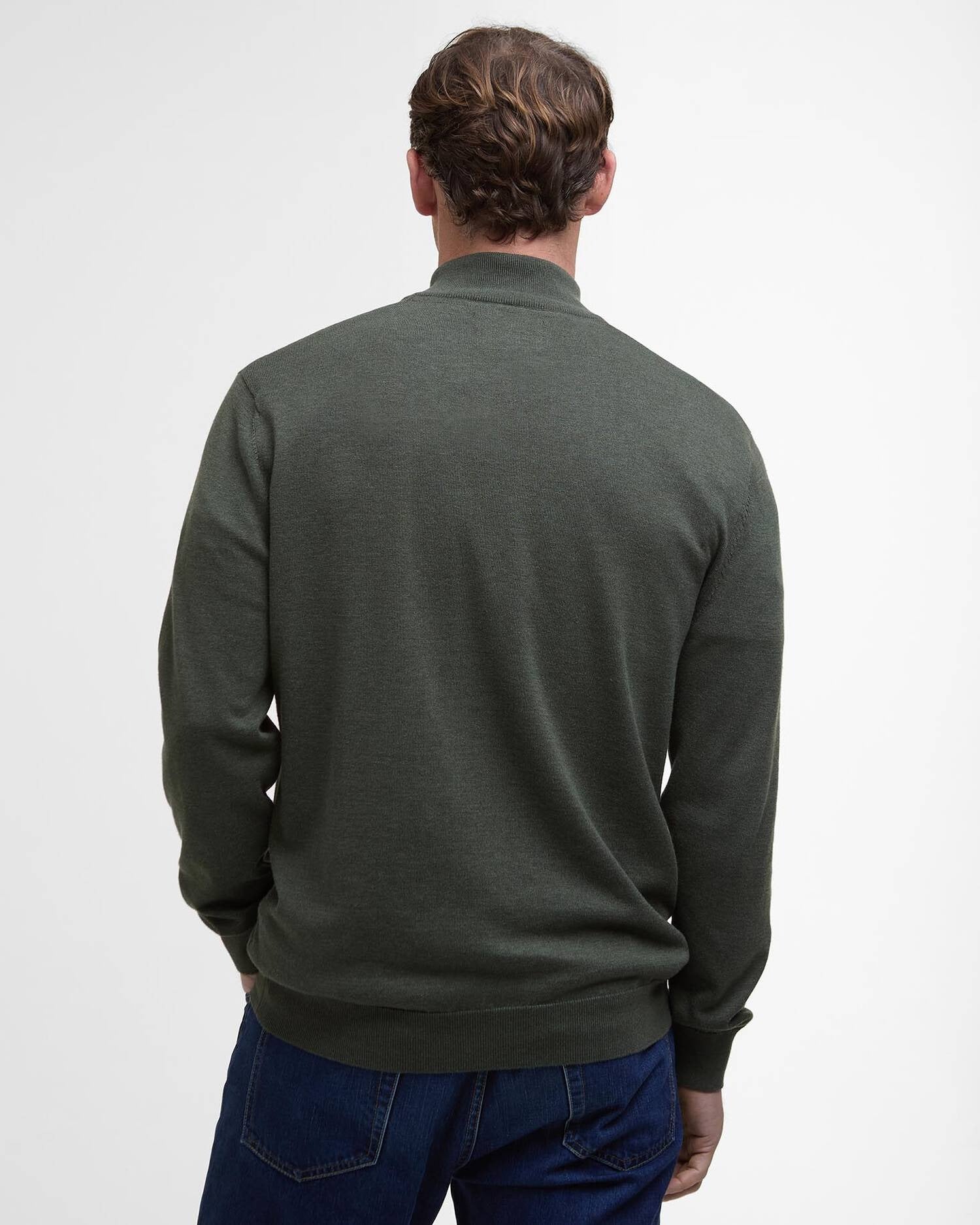 Bayfield Quarter-Zip Jumper - Mid Olive