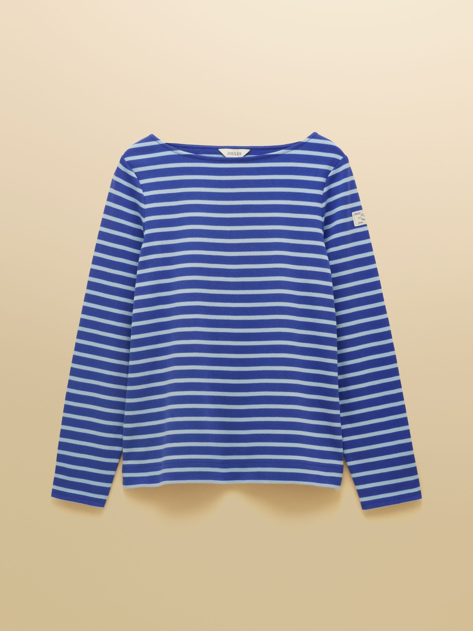 Harbour Dark Blue/Sky Blue Long Sleeve Striped Boat Neck Long Sleeve Breton Top