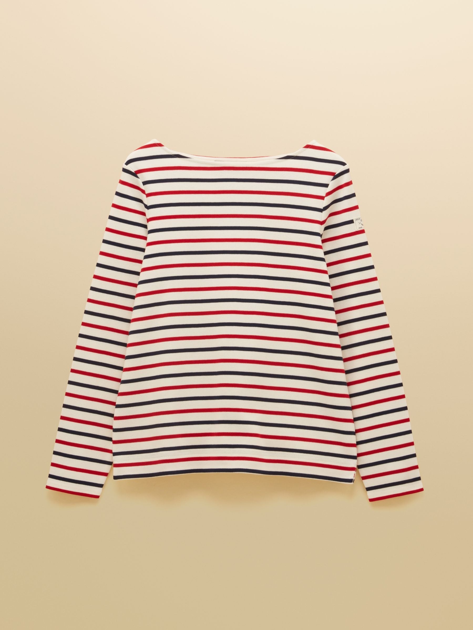 Harbour Navy & Red Striped Boat Neck Long Sleeve Breton Top