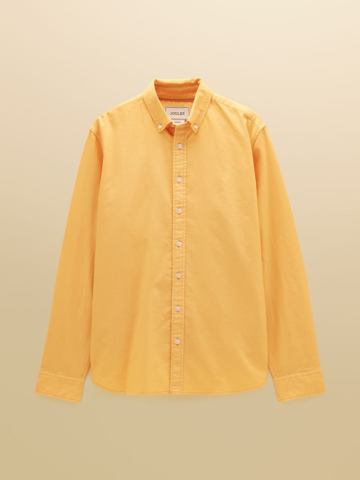 Yellow Garment Dyed Long Sleeve Cotton Shirt