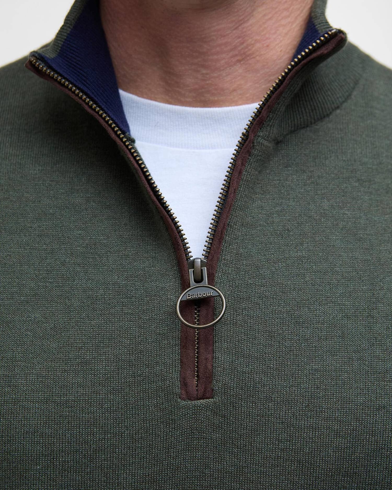 Bayfield Quarter-Zip Jumper - Mid Olive