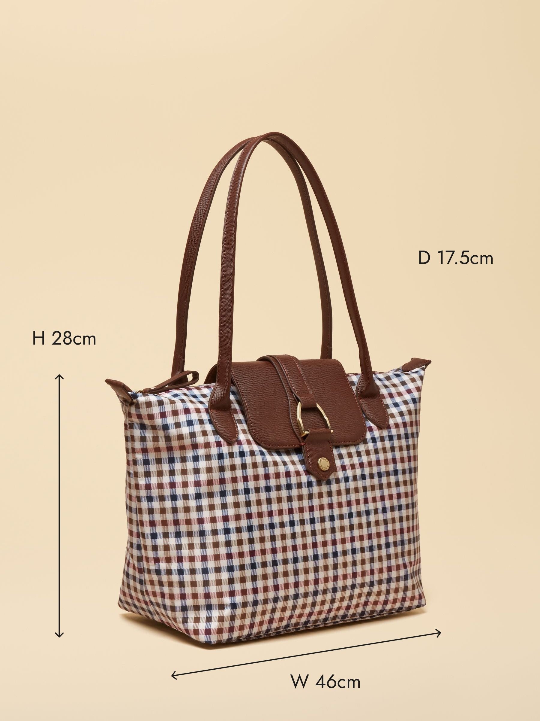 Edie Gingham Tote Shoulder Bag