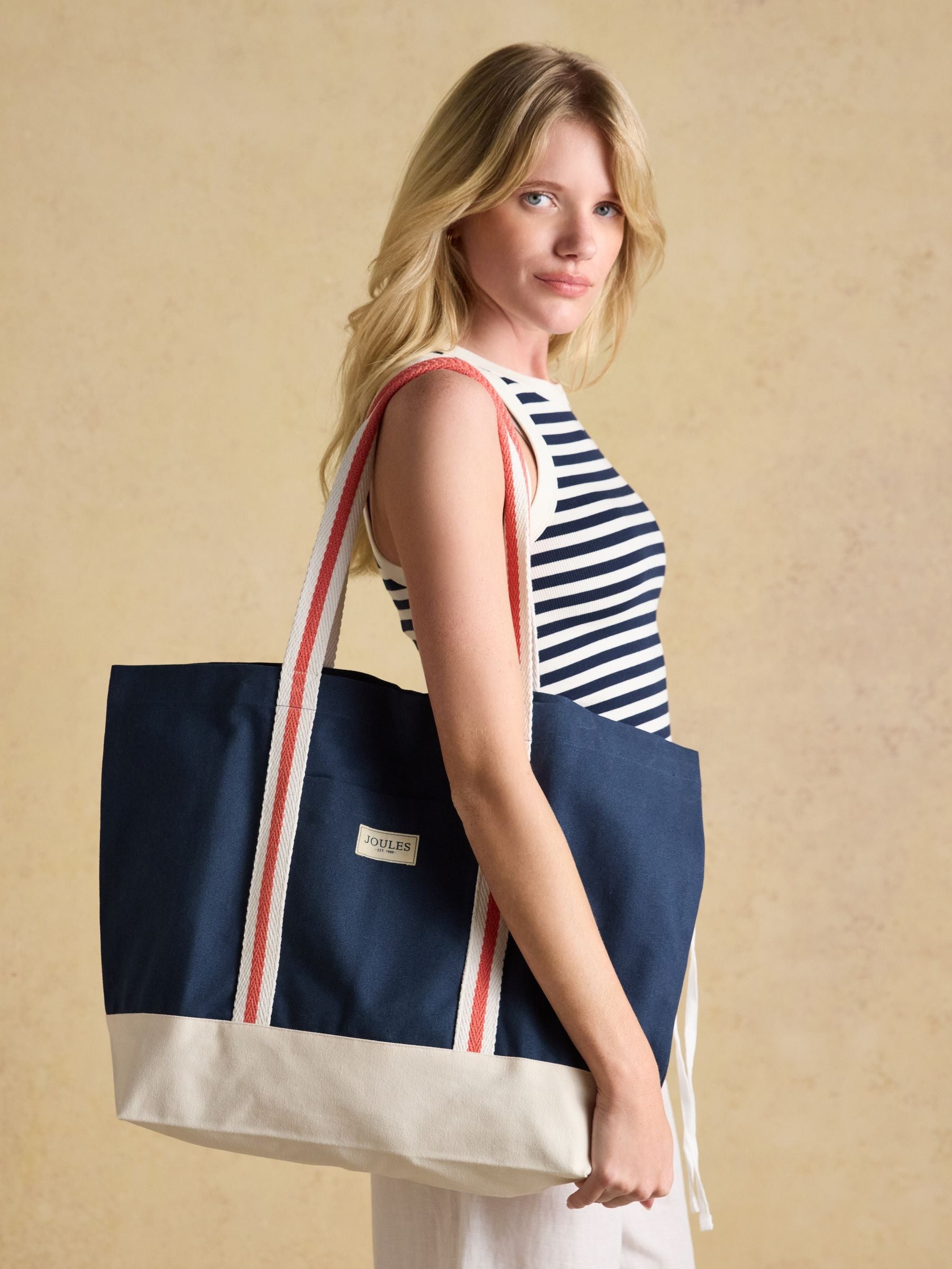 Promenade Navy Canvas Tote Bag