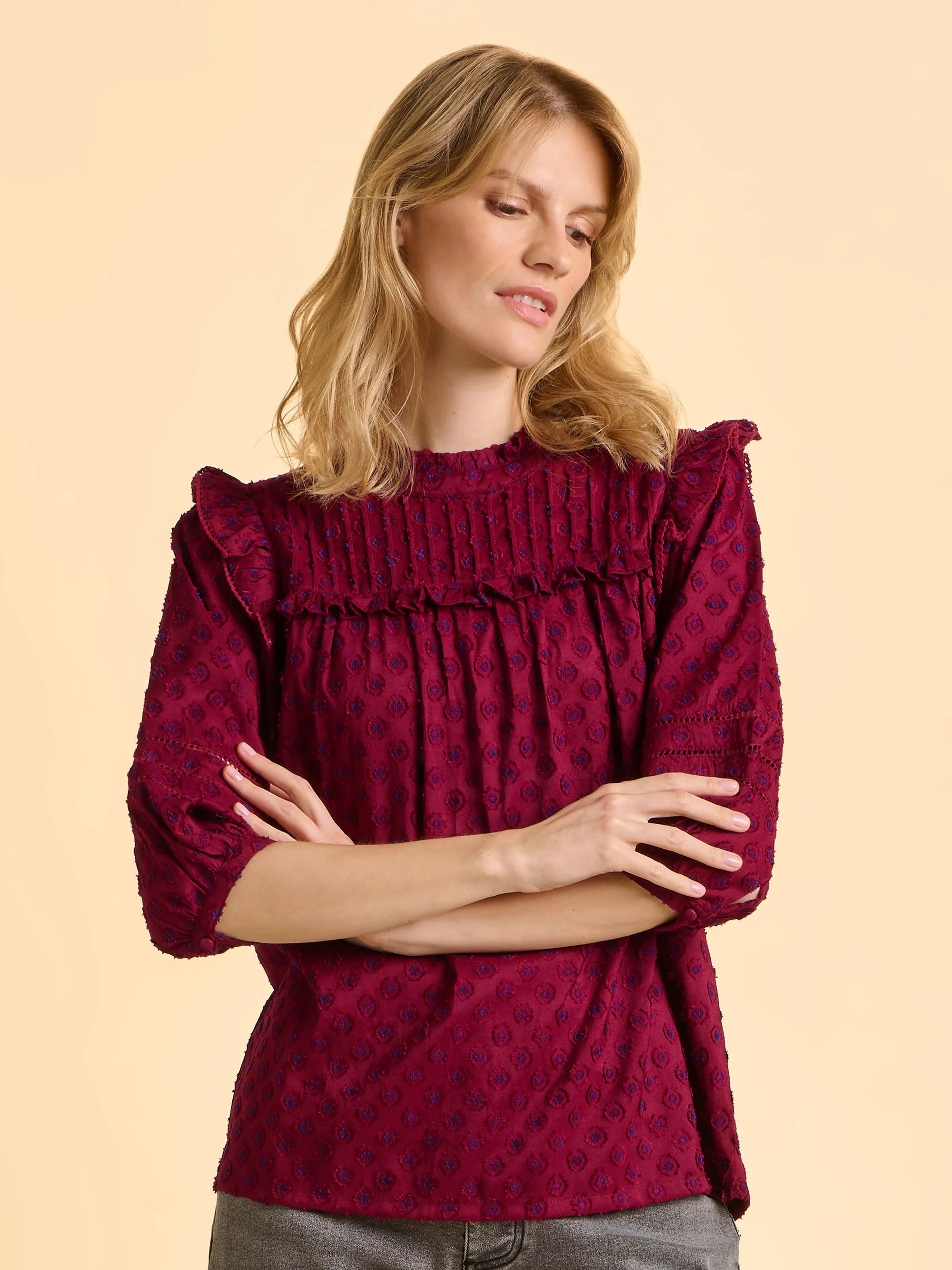 Grace Blouse - Burgundy