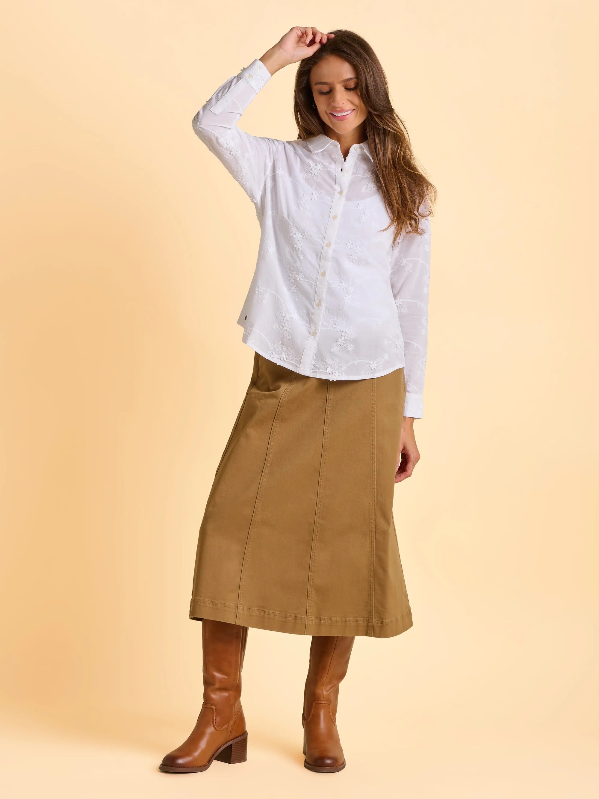 Flora Embroidered Blouse - Cream