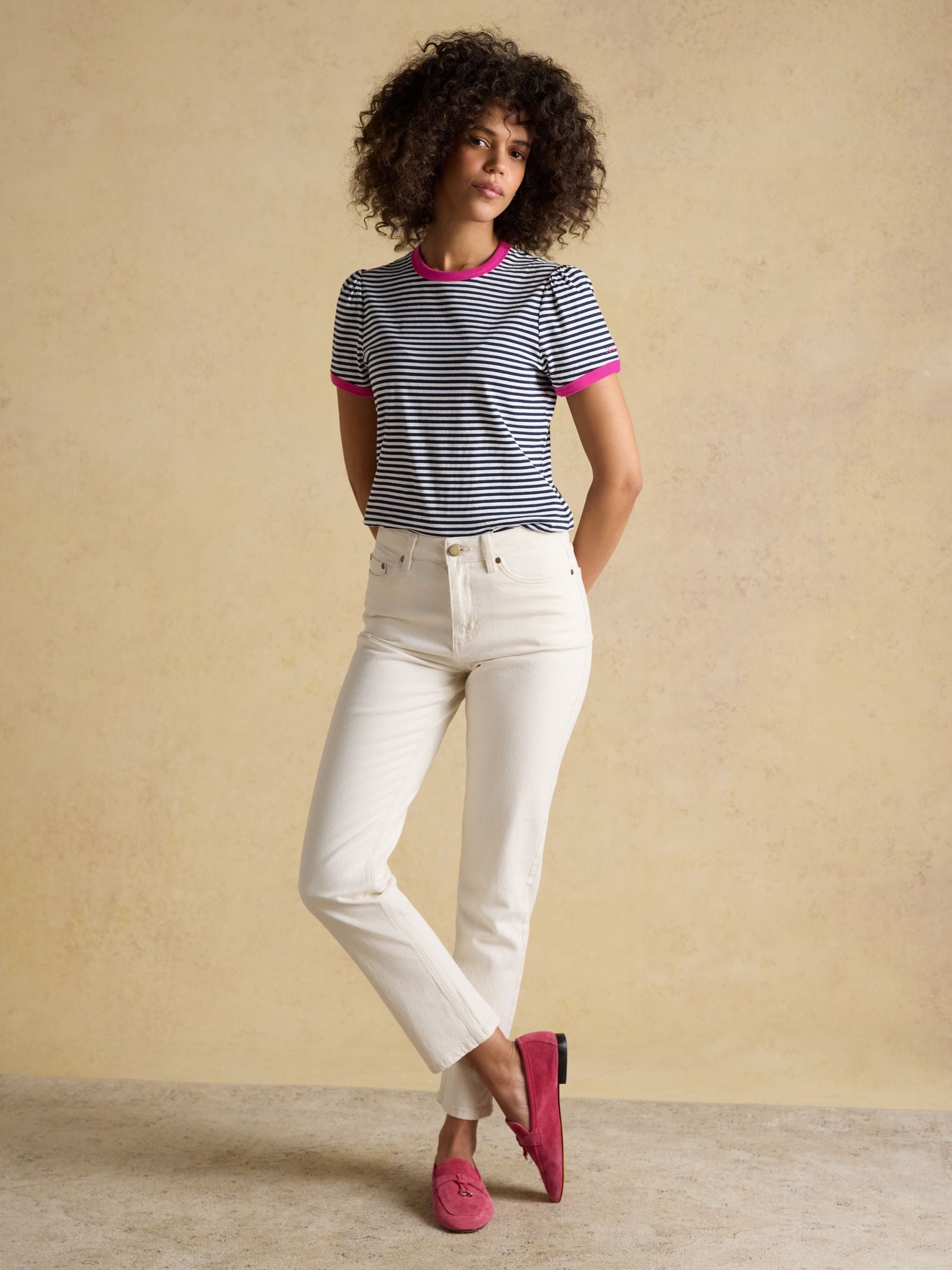 Erin Navy Stripe Short Sleeve Jersey T-Shirt