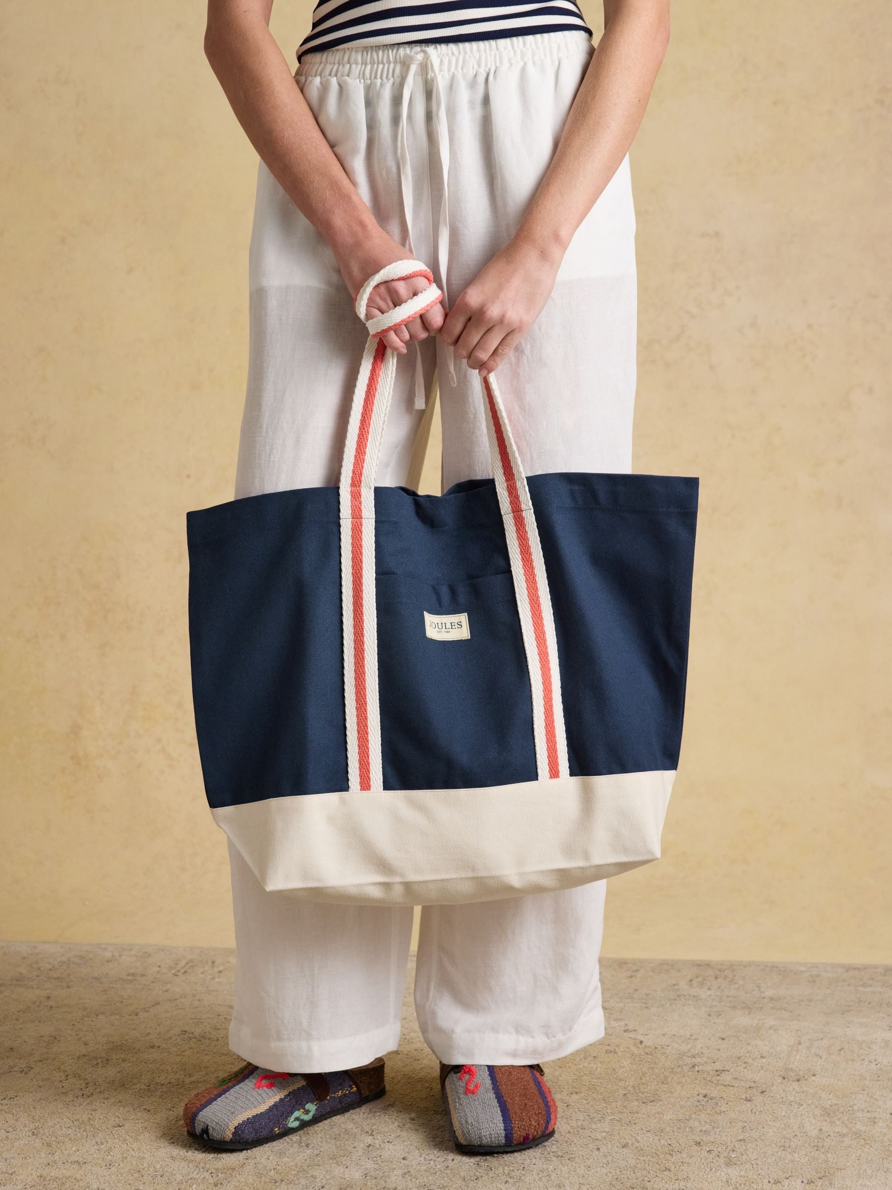 Promenade Navy Canvas Tote Bag