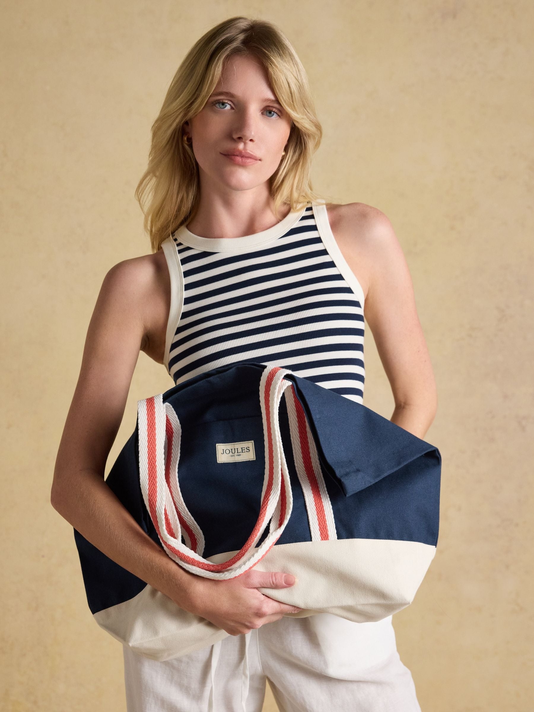 Promenade Navy Canvas Tote Bag