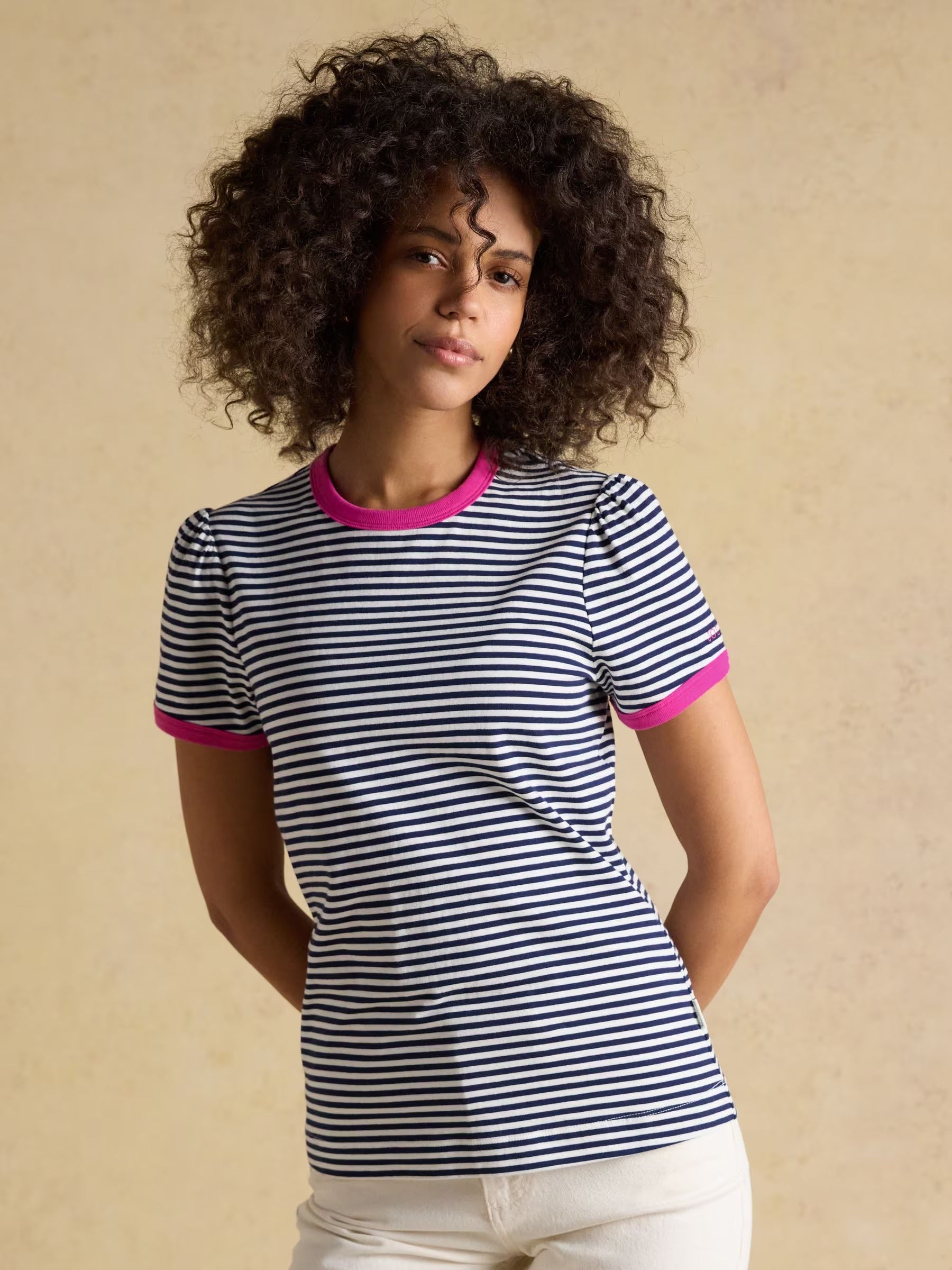 Erin Navy Stripe Short Sleeve Jersey T-Shirt