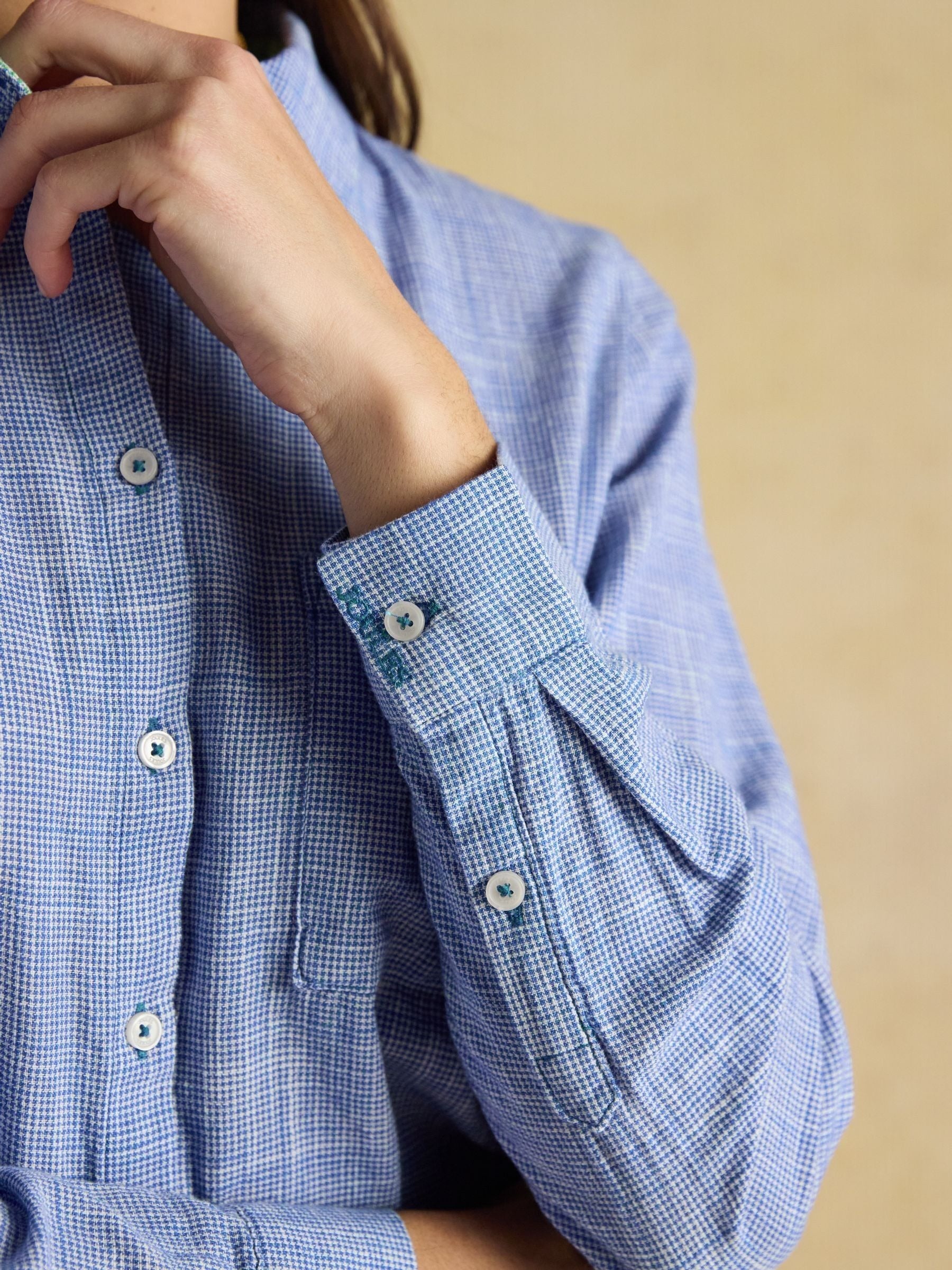 Ida Blue Long Sleeve Cotton Shirt