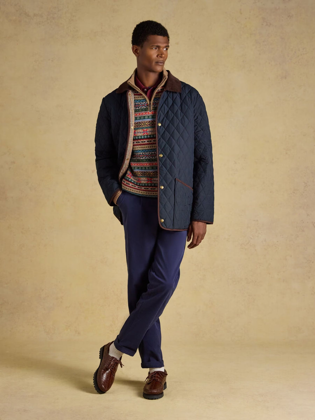 Navy Quilted Jacket