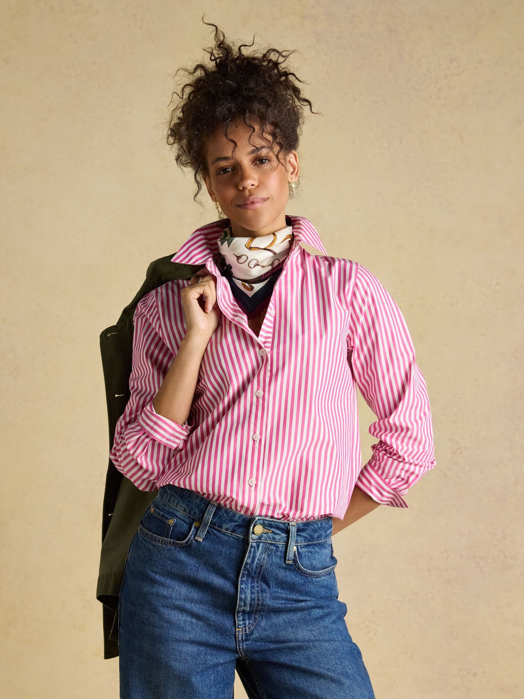 Classic Fit Pink Striped Poplin Shirt